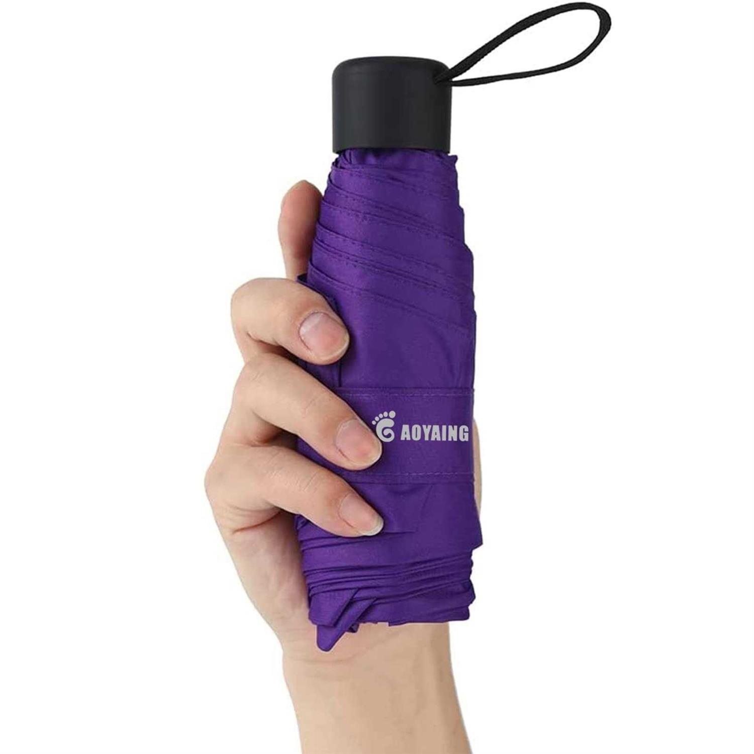GAOYAING Upgraded Compact Travel Umbrella Sun&Rain Lightweight Small And Compact Suit for Pocket Purple