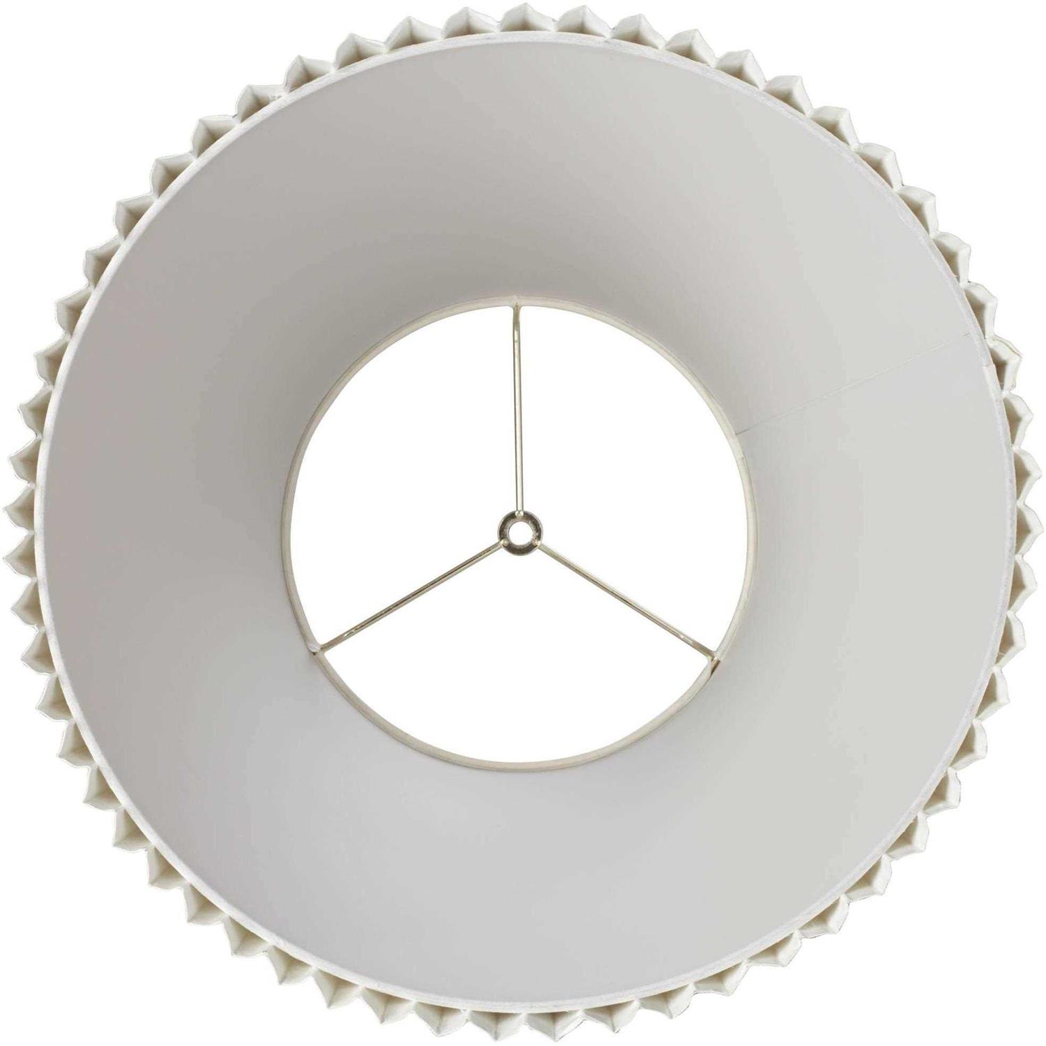 Springcrest Ivory Pleated Large Lamp Shade 10 Top x 17 Bottom x 14.5 High x 14.75 Slant Replacement with Harp and Finial
