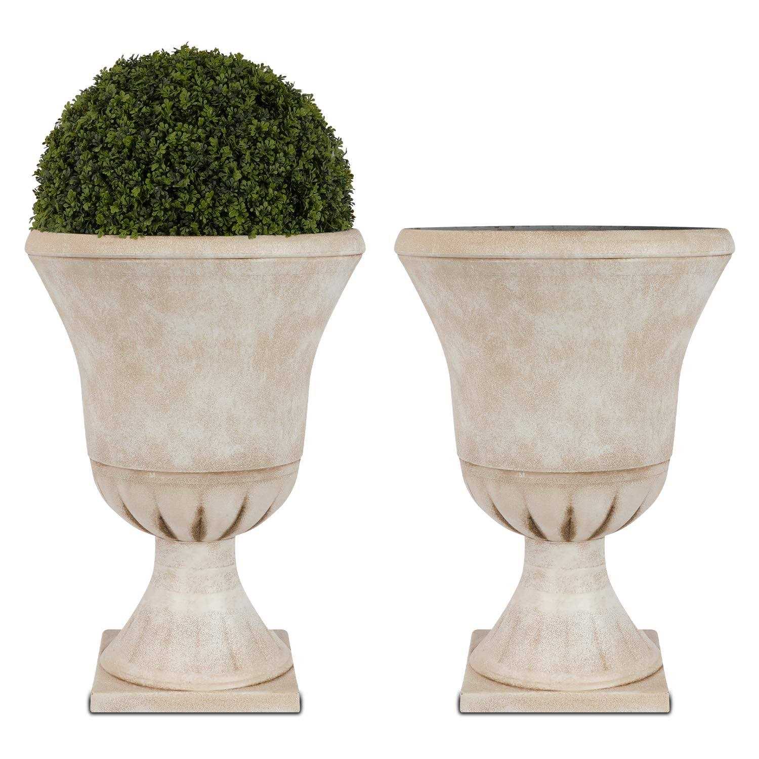 Worth Garden 15 in. x 22 Plastic Urn Planter