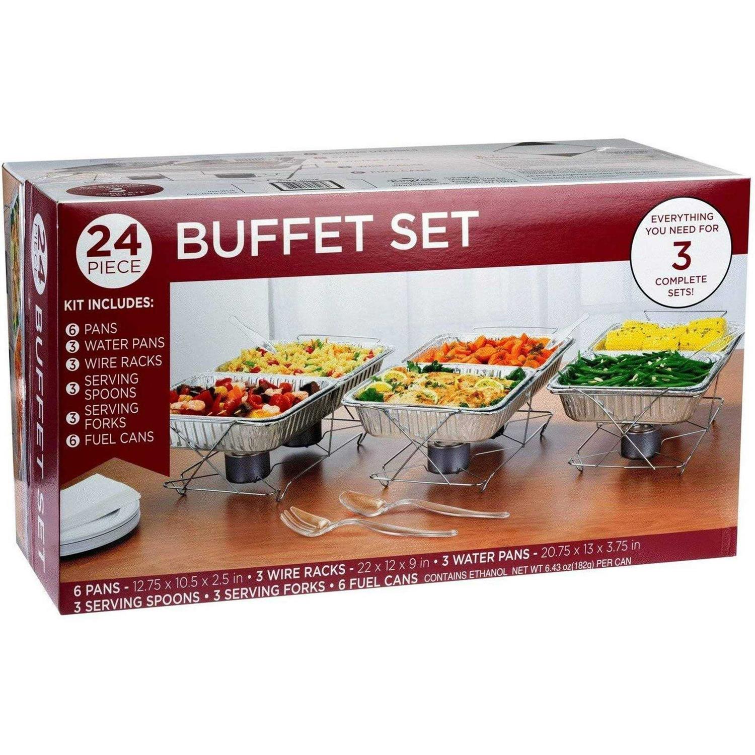 Party Dimensions 24 Piece Party Serving Kit Includes Chafing Dish Buffet Set and Serving Utensils for All Types of Parties and Events