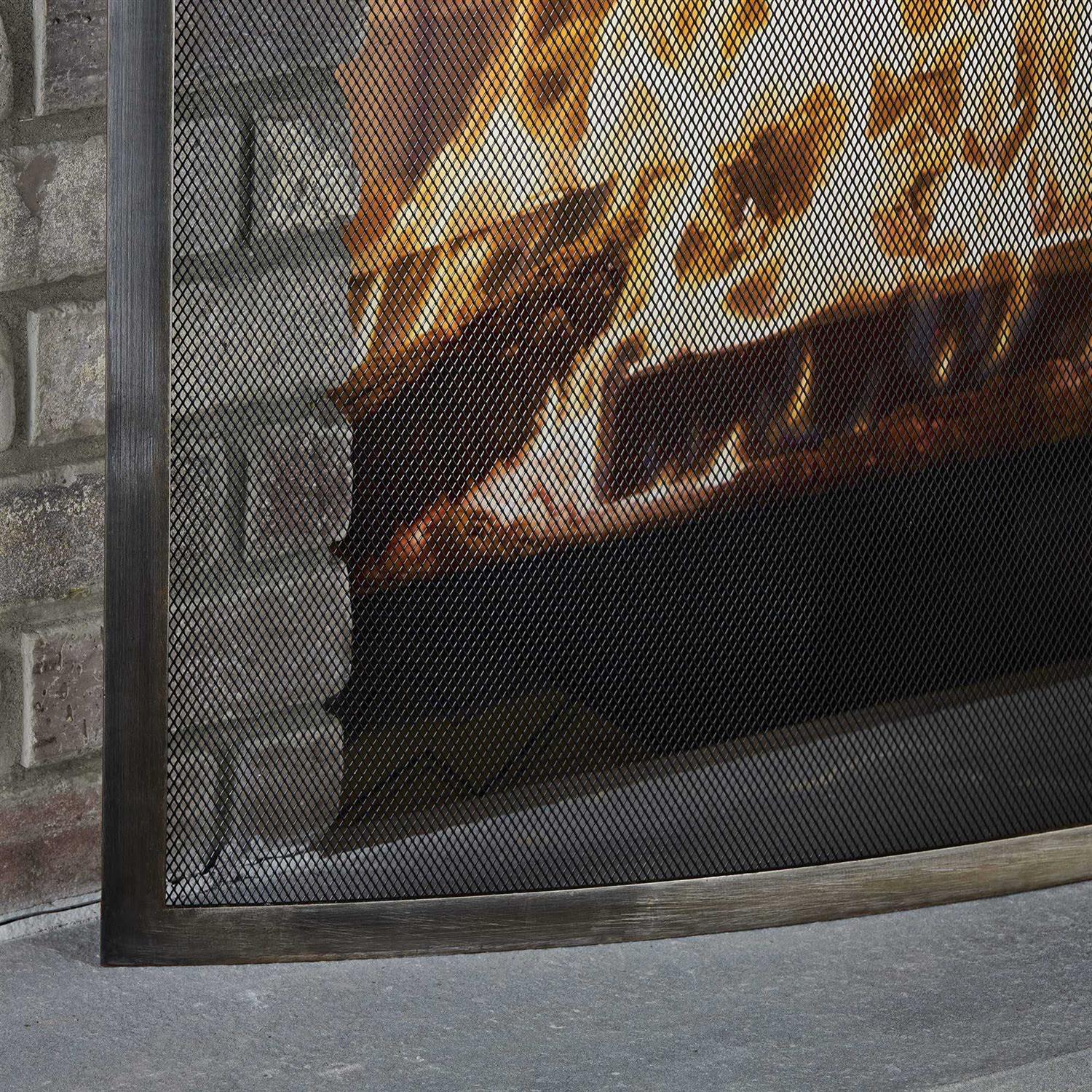 Uniflame Single Panel Curved Pewter Screen S-1613