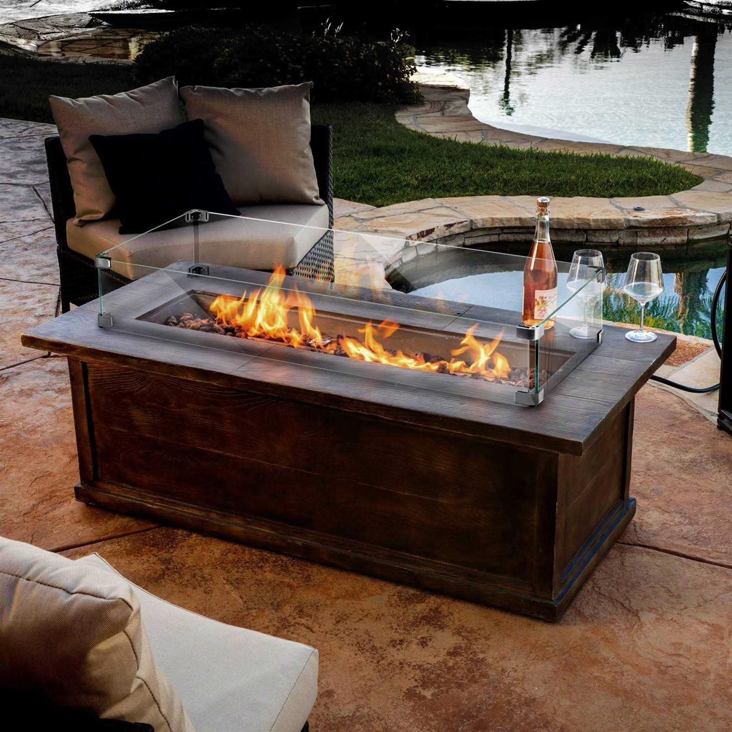 Holy Fire 6 Fire Pit Glass Wind Guard Clear Tempered Glass Flame Protective Pane Wind Resistant