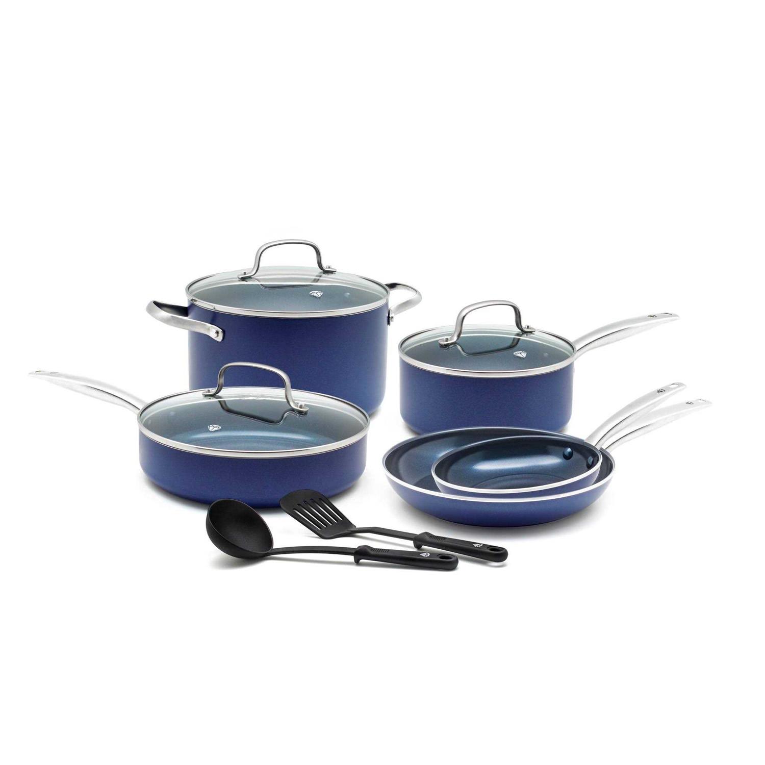 10 Piece Blue Diamond Ceramic Non-Stick Cookware Set
