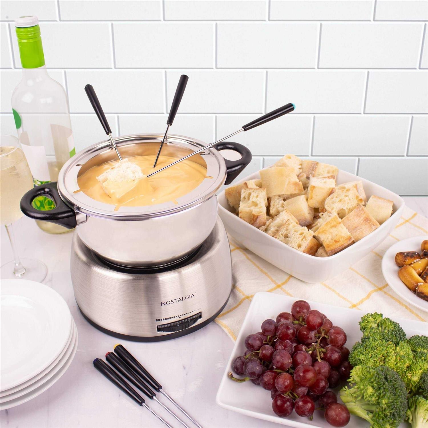 Nostalgia Stainless Steel Electric Fondue Pot