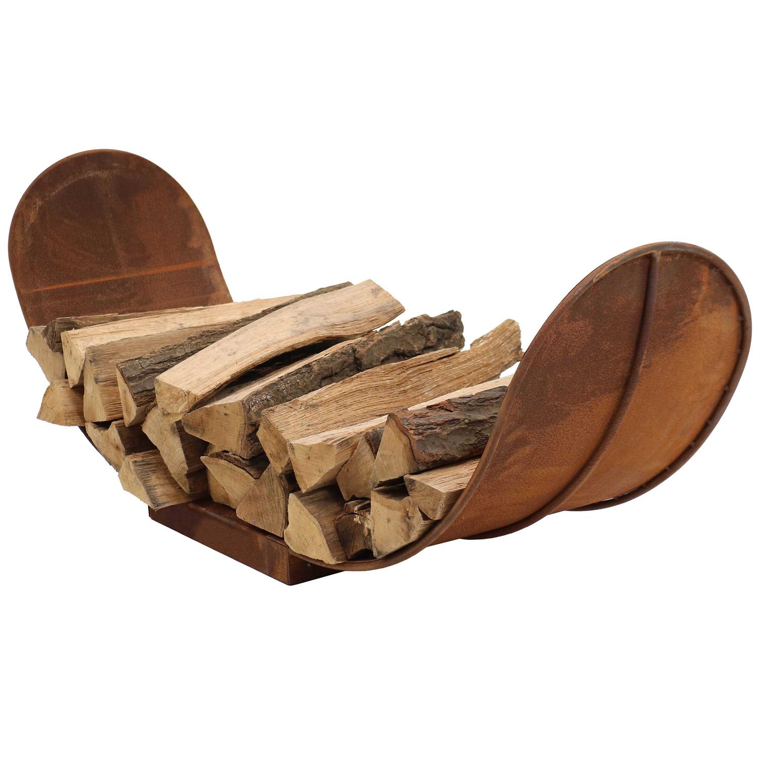 Sunnydaze 4′ Rustic Outdoor Curved Firewood Log Rack