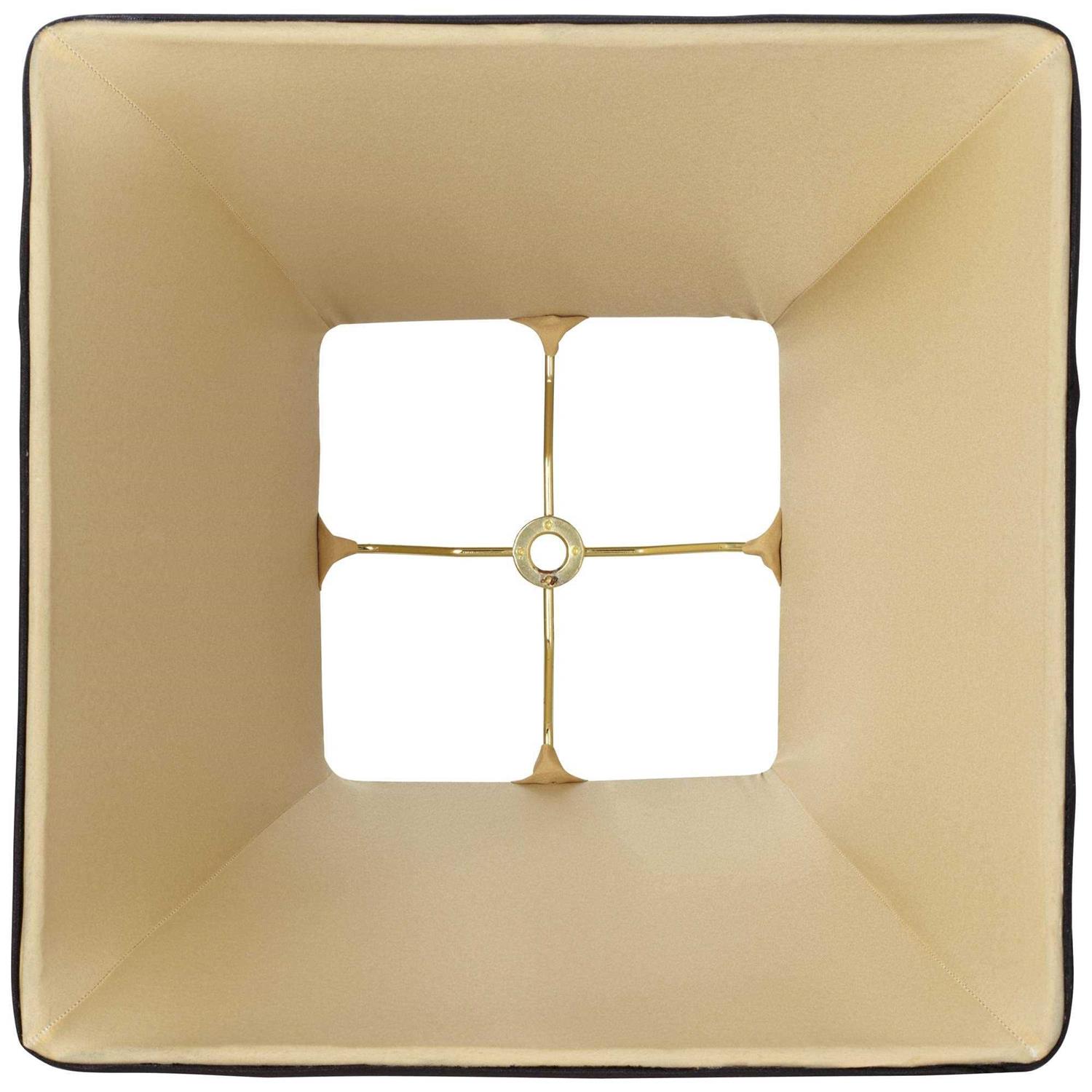 Springcrest Set of 2 Square Lamp Shades Black Small 6 Top x 11 Bottom x 9.75 High Spider Replacement Harp and Finial Fitting