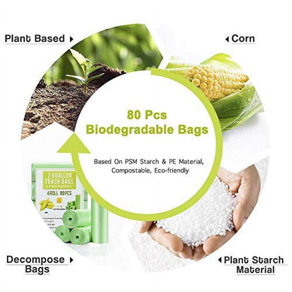 1.2 Gallon Small Garbage Bags Biodegradable 5 Liter Mini Compostable Strong Bathroom Trash Bags with Tear & Leak Resistant