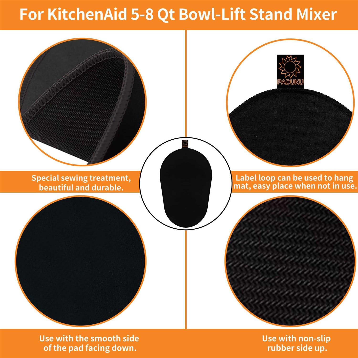 PADUKU Sliding Mat for Kitchenaid Mixer with 2 Kitchen Accessories Mover Slider Mat Pad Stand Mixer
