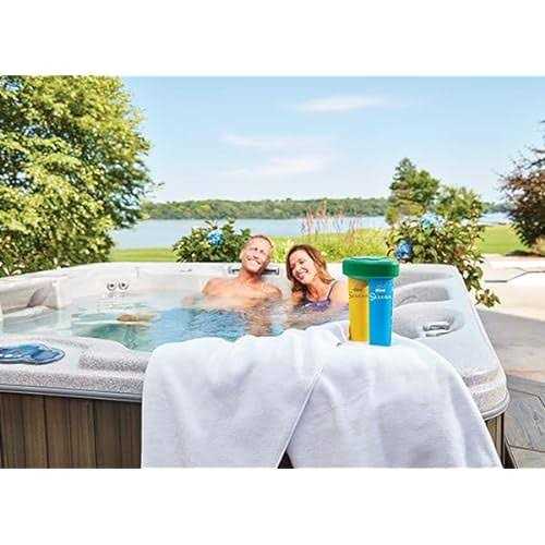 4 FROG Serene Bromine Replacement Cartridges for Hot Tubs for use only with FROG Serene In-Line and Floating Sanitizing Systems + FROG Test Strips