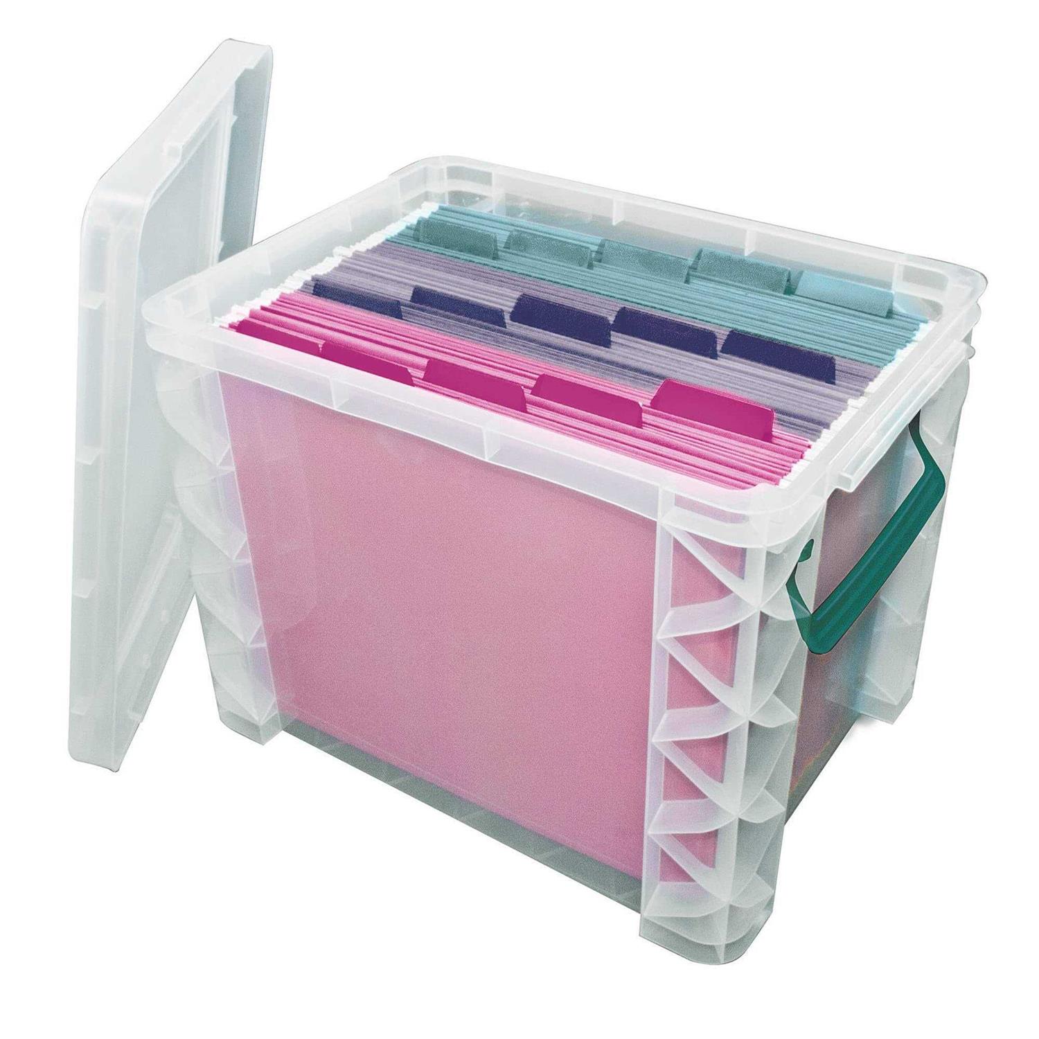 Super Stacker Plastic Storage Container With Built-In Handles And Snap Lid