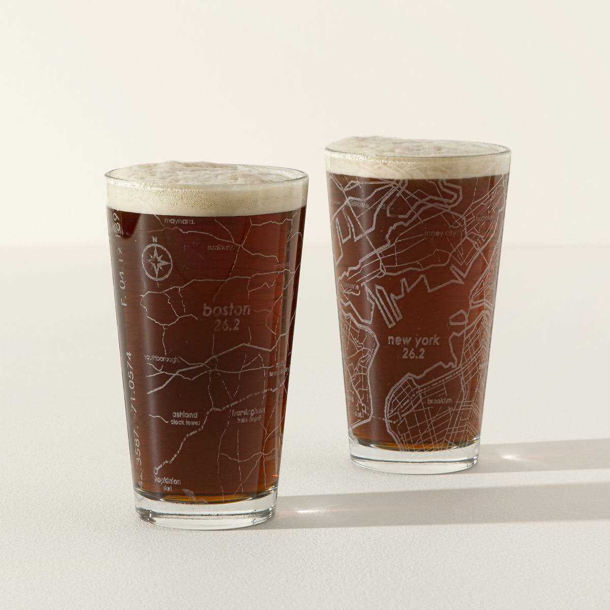 26.2 Marathon Map Pint Glass Standard