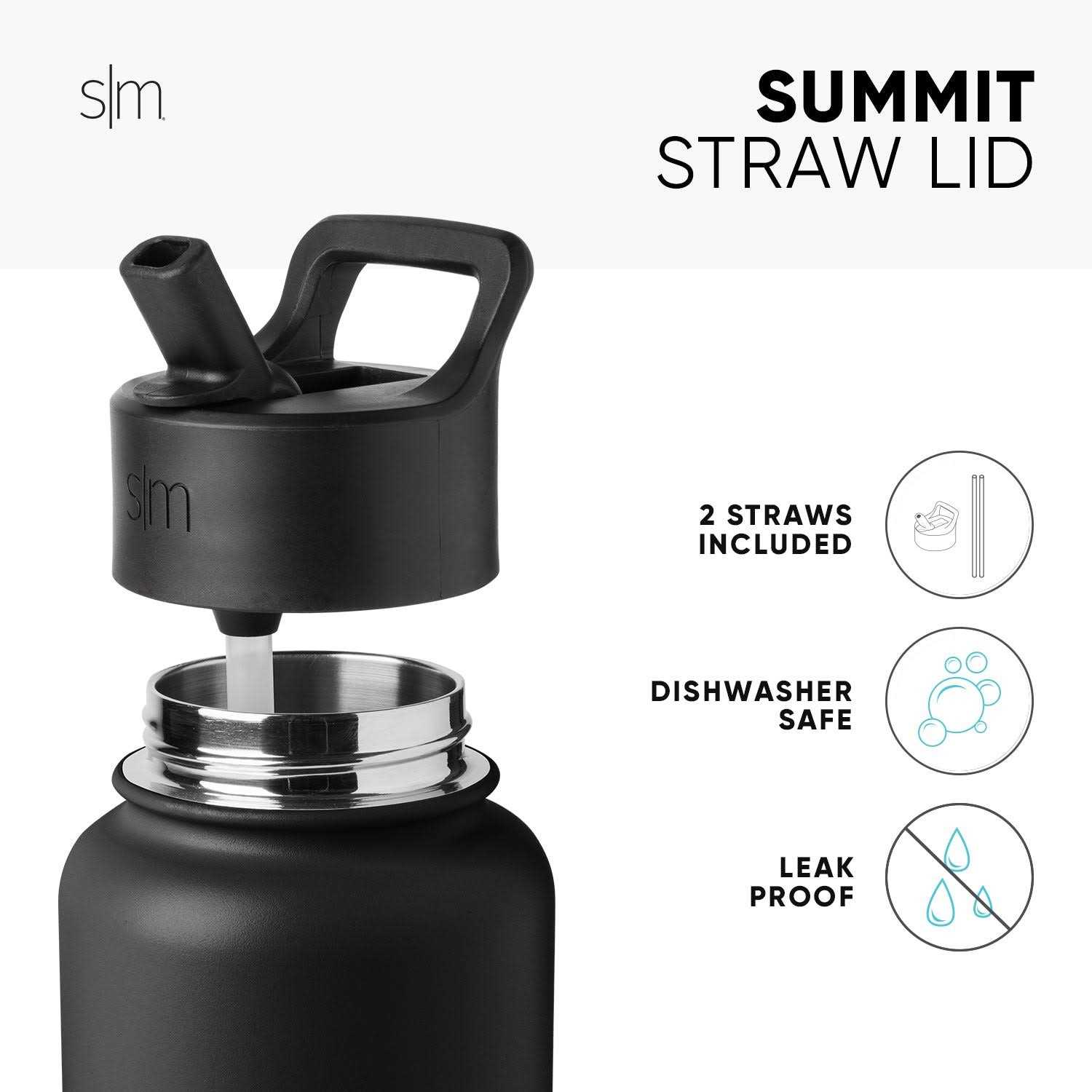 Simple Modern Summit Vacuum Insulated Stainless Steel Water Bottle Straw Lid