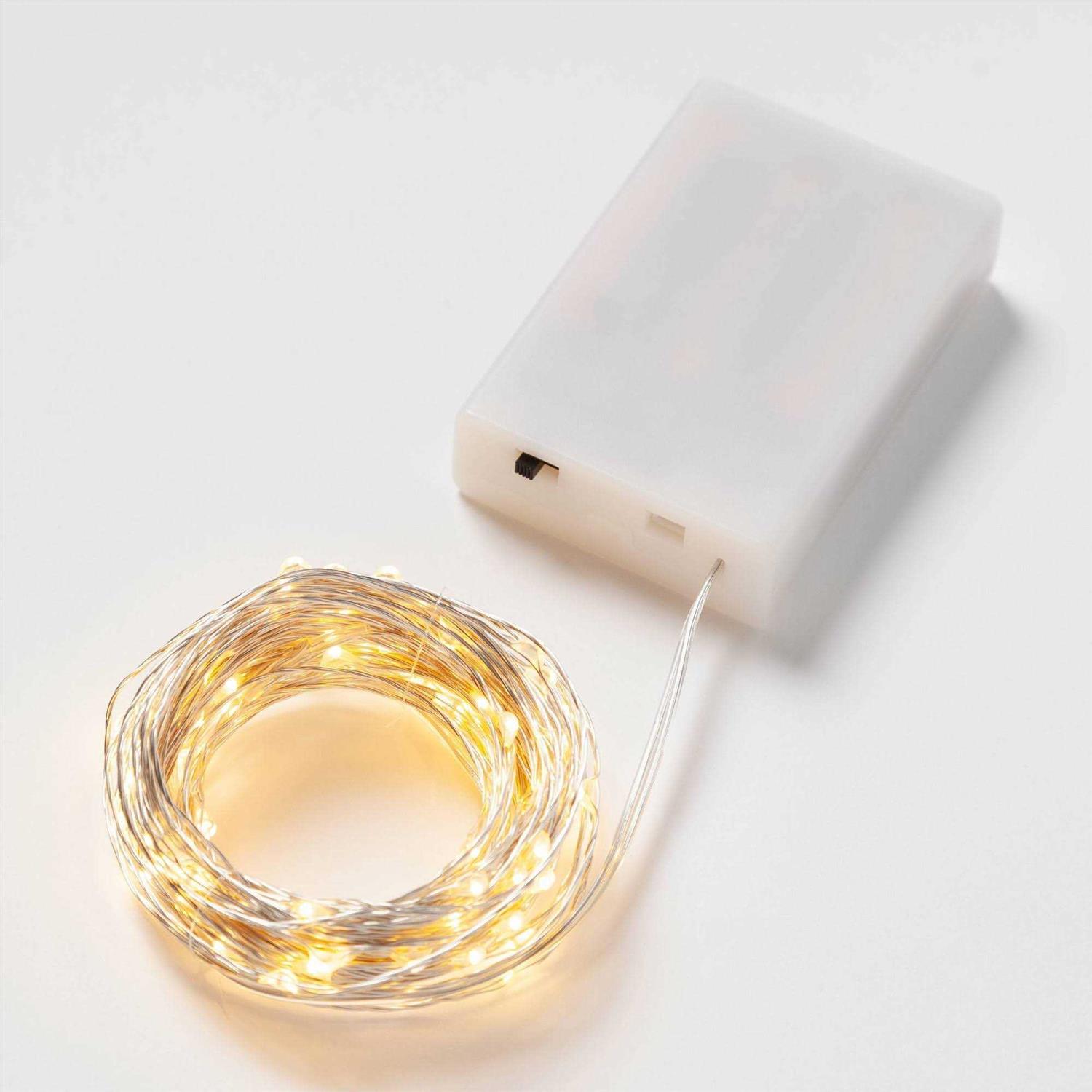 Room Essentials 90ct Extended LED Fairy Light Silver