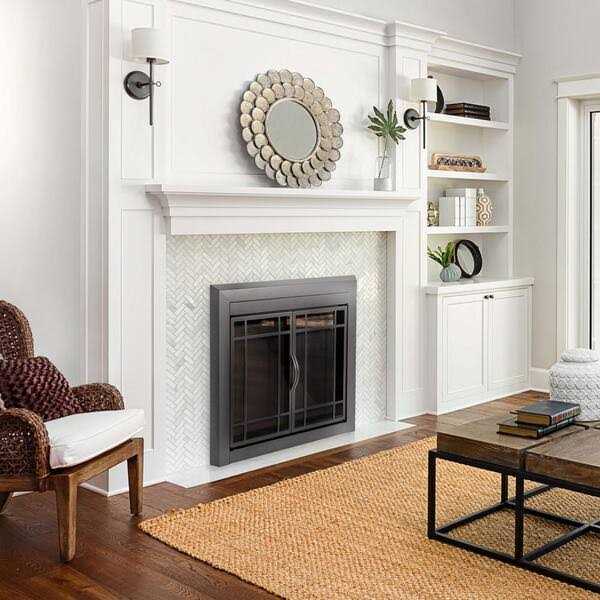 Pleasant Hearth Easton Glass Fireplace Doors