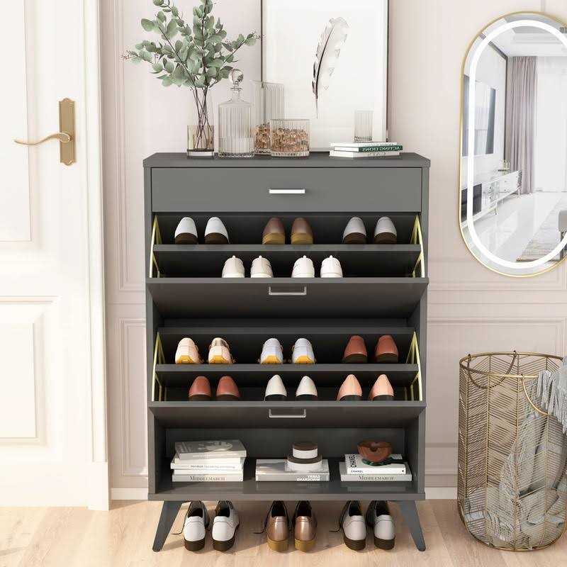 AWQM Shoe Cabinet Free Standing Shoe Storage Modern Shoe