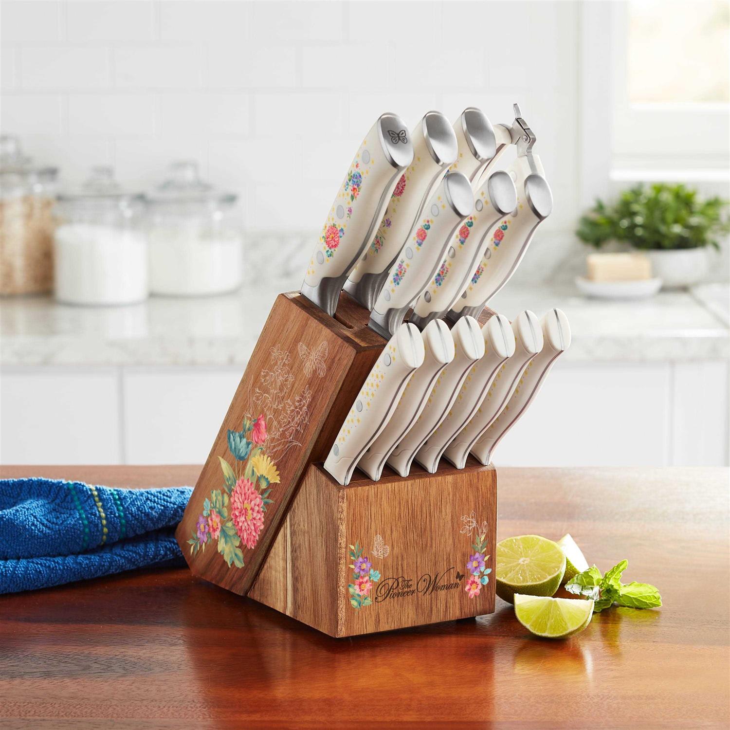 The Pioneer Woman Pioneer Signature 14-Piece Stainless Steel Knife Block Set