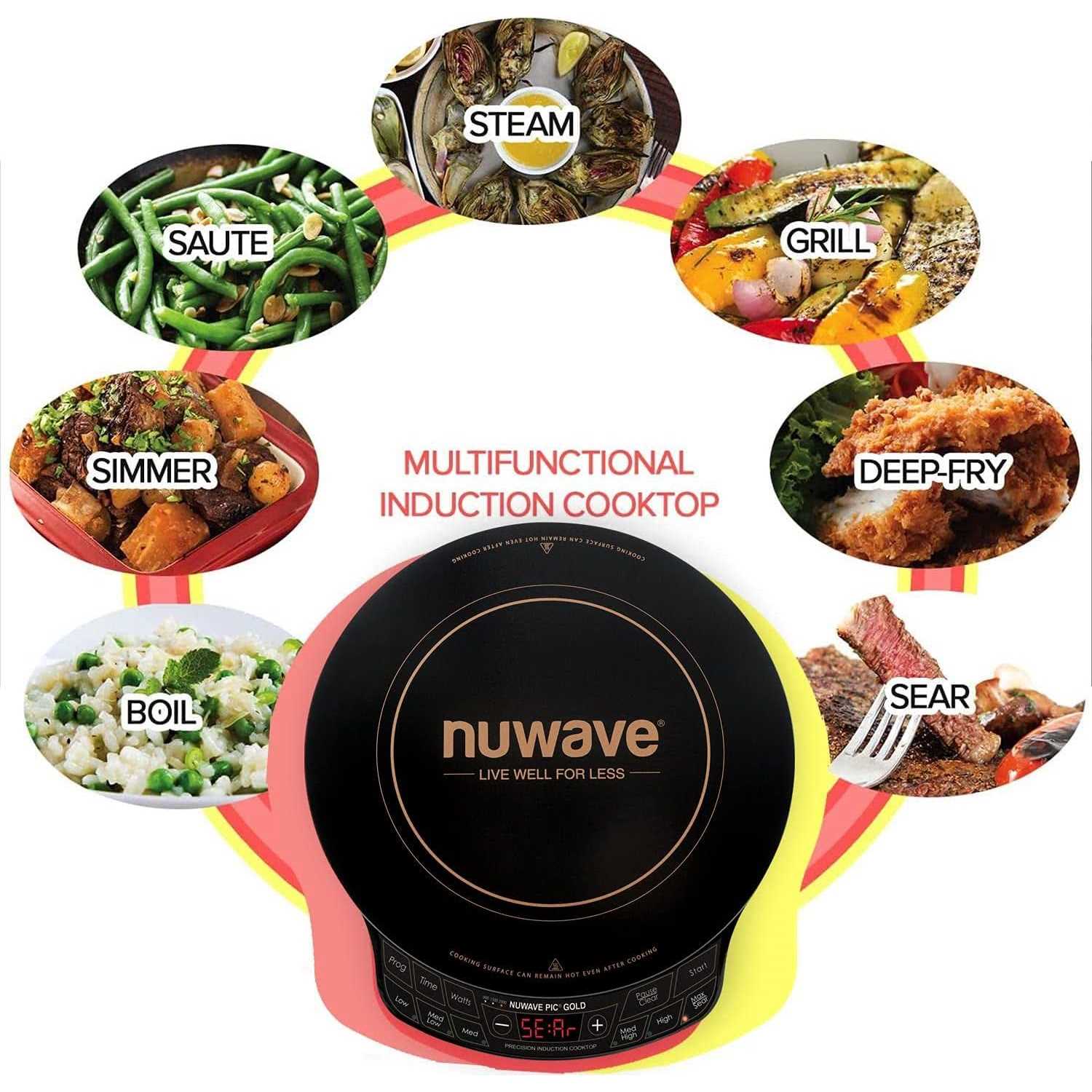 Nuwave Gold Precision Induction Cooktop Portable Powerful with Large 8” Heating Coil,100°F to 575°F