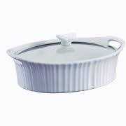 Corningware French White Oval Casserole with Glass
