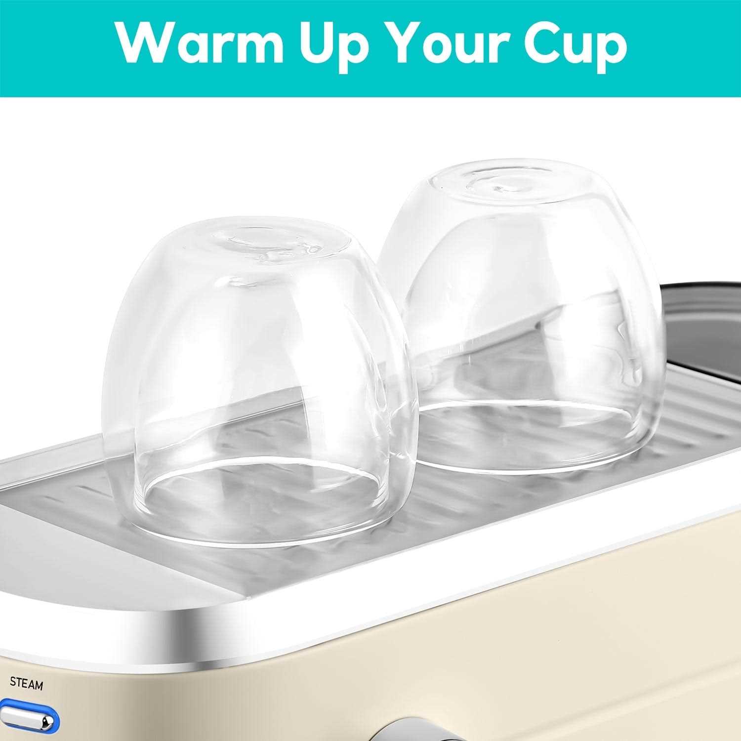 Casabrews CM5418 Compact 20-Bar Espresso Machine with Stainless Steel Milk Frother