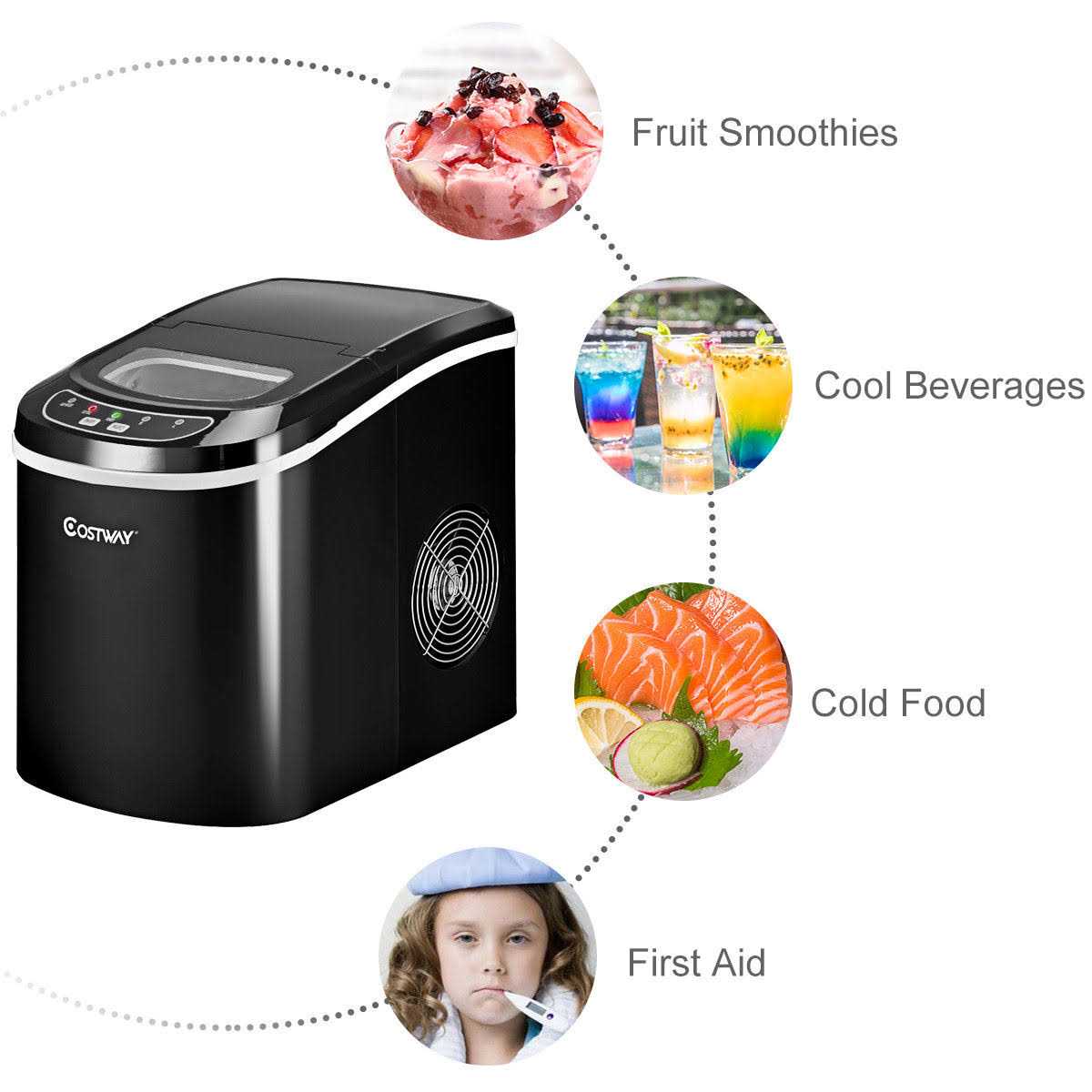 Costway Mini Portable Compact Electric Ice Maker Machine