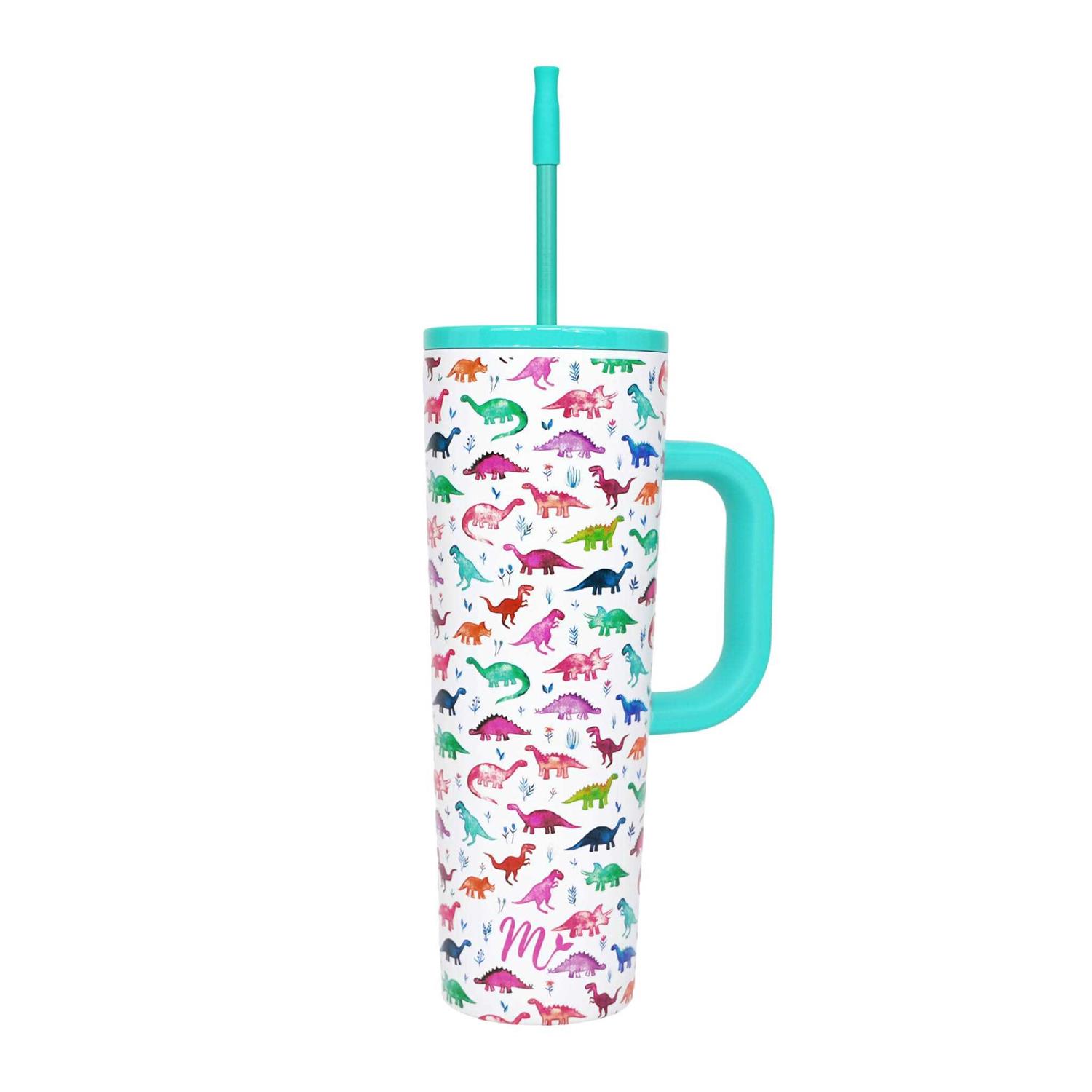Mermaid Straw 30oz Stainless Steel Handled Cup with Straw 24+ Hour Cold
