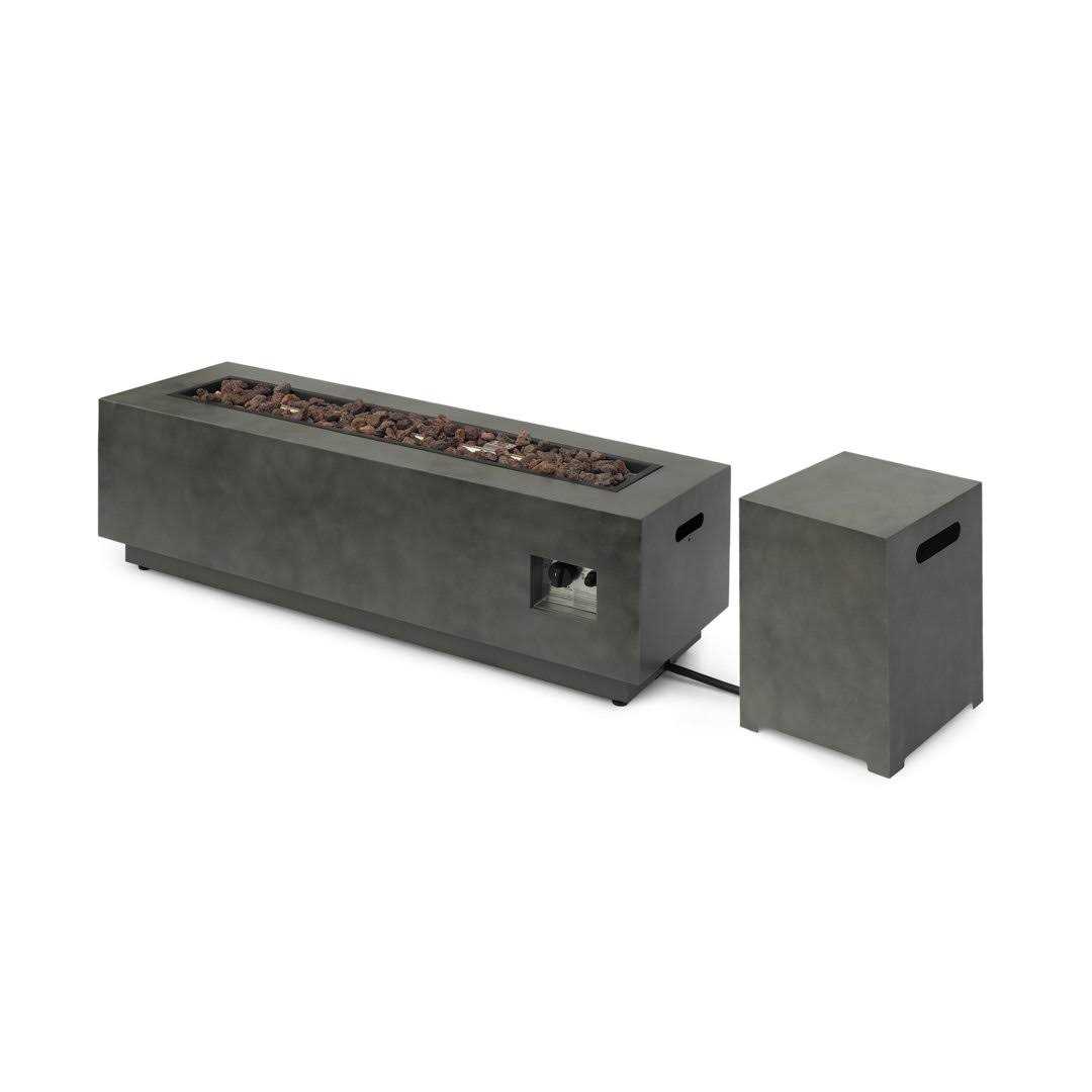 Wade Logan® Jair 15 H x 48 W Iron Propane Outdoor Fire Pit Finish