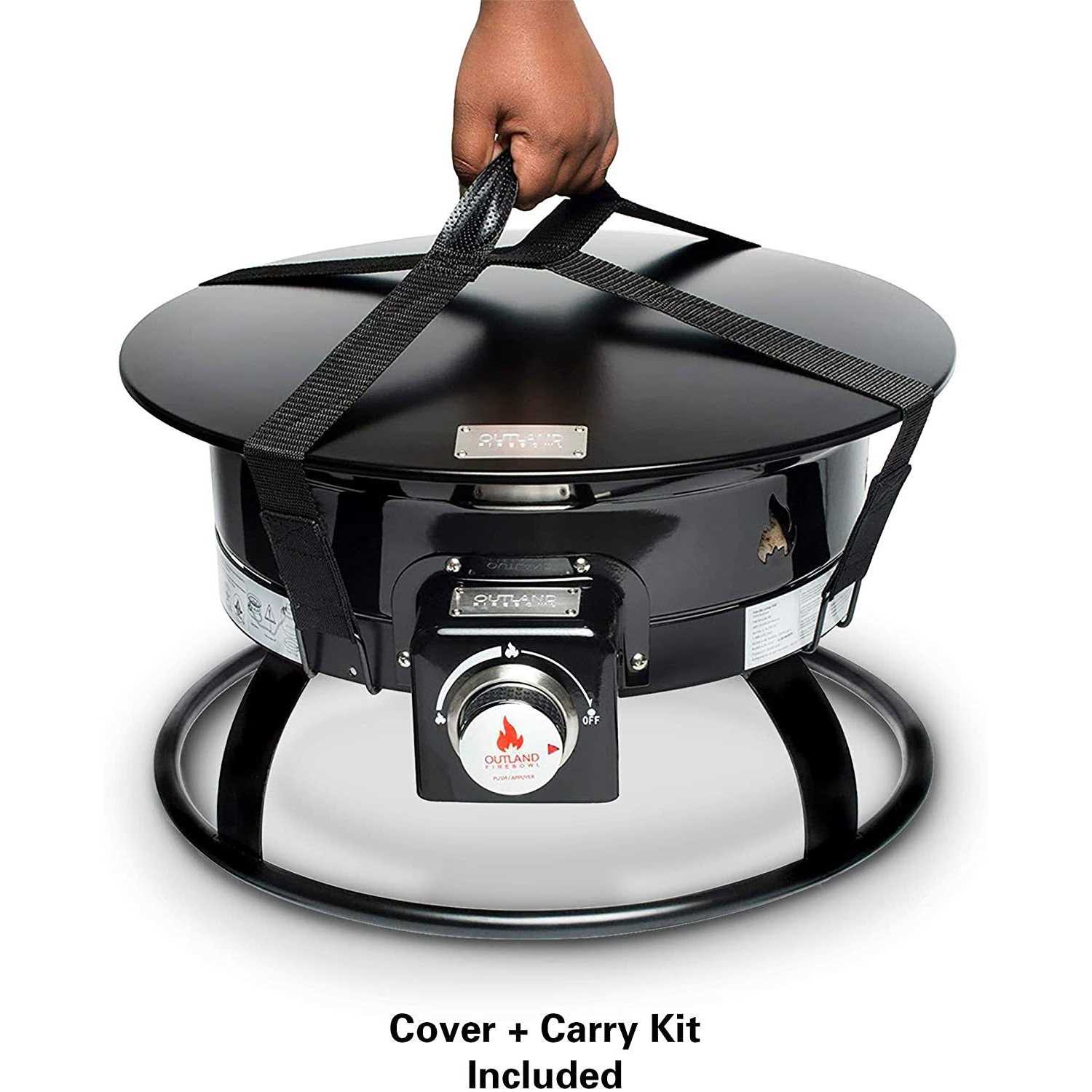 Outland Living Firebowl 893 Deluxe Outdoor Portable Propane Gas Fire Pit with Cover & Carry Kit