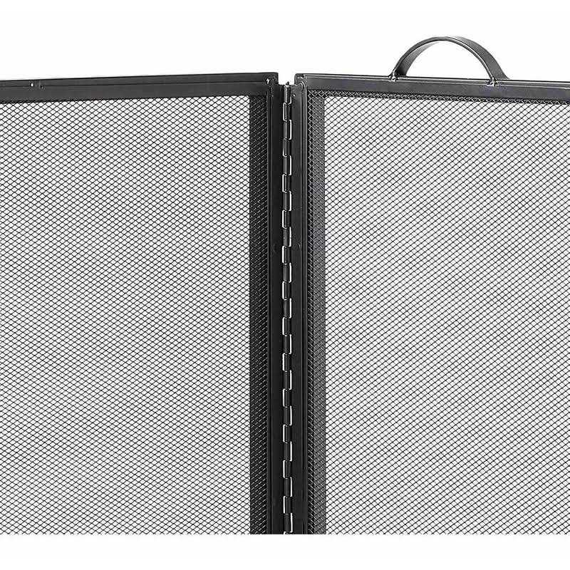 Plow & Hearth Classic Tri-Fold Flat-Guard Fireplace Fire Screen