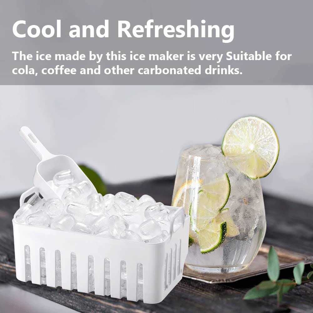 Joy Pebble Ice Maker Countertop Efficient Ice Maker Machine 26Lbs/24Hrs 9 Cubes Ready in 8 Mins