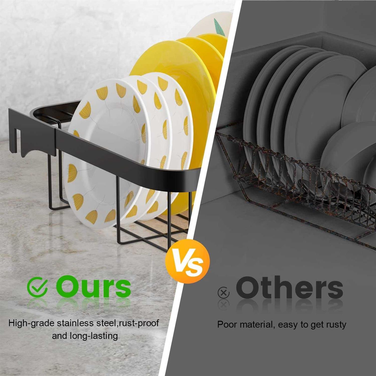 MERRYBOX Over The Sink Dish Drying Rack Adjustable Length