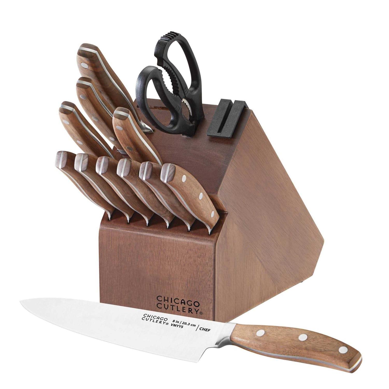 Chicago Cutlery Signature Edge Walnut 13 Piece Knife Block Set