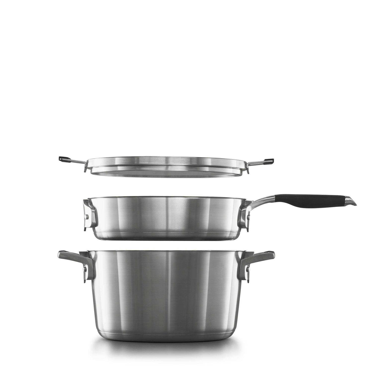 Select by Calphalon Space-Saving 10-Piece Stainless Steel Cookware Set