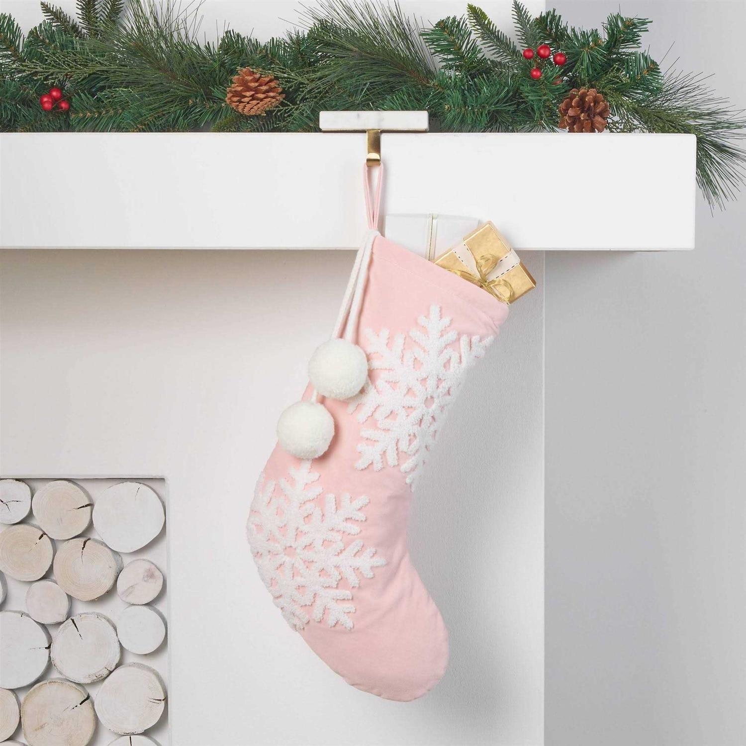 Wondershop 20 Velvet Christmas Stocking with Snowflakes