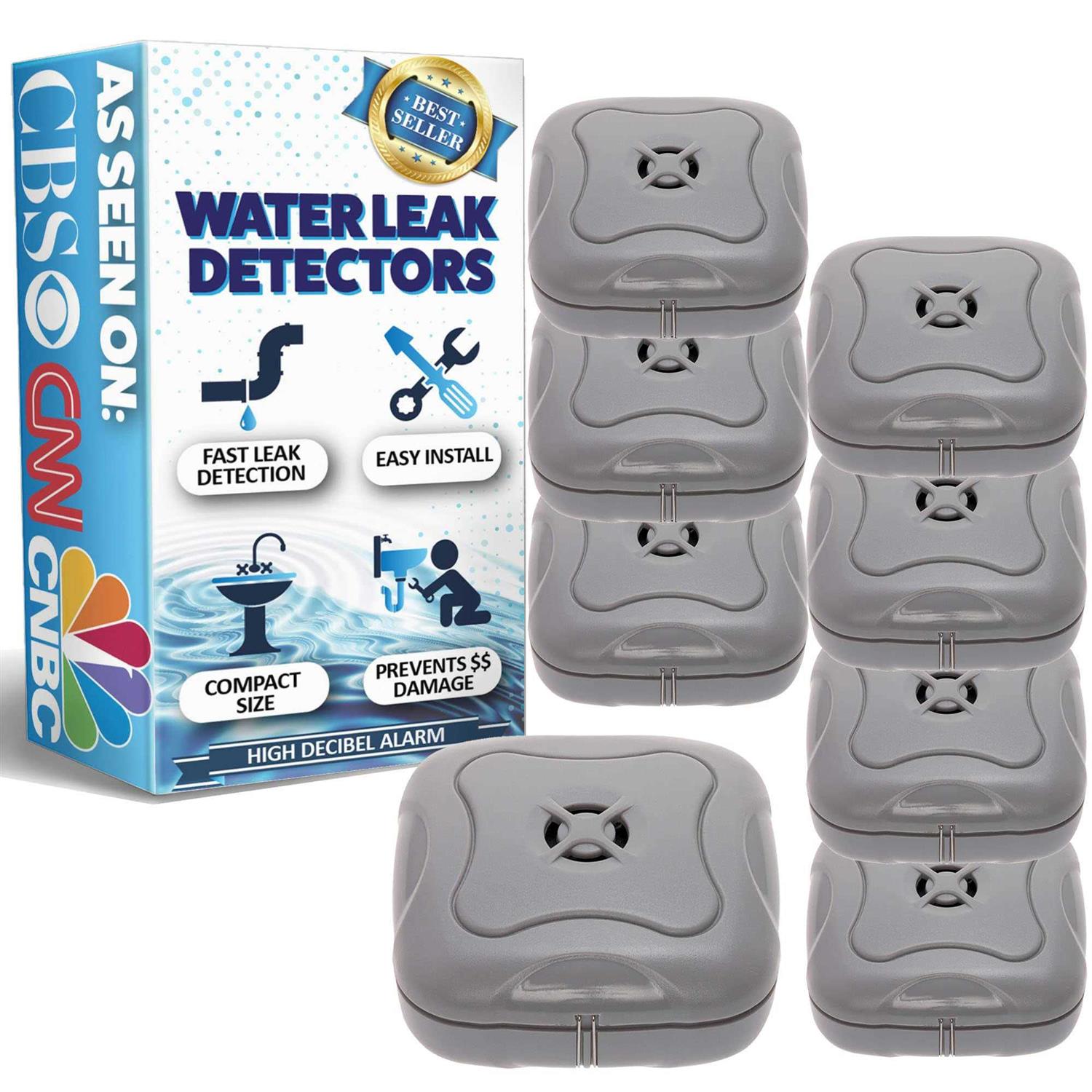 Mindful Design Water Leak Detector 95 dB Flood Detection Alarm Sensor for Bathrooms