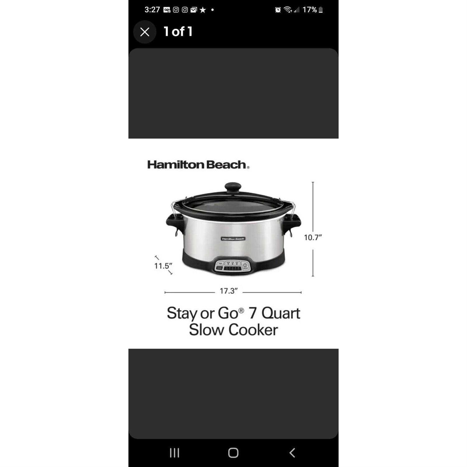 Hamilton Beach Programmable 7 Quart Slow Cooker