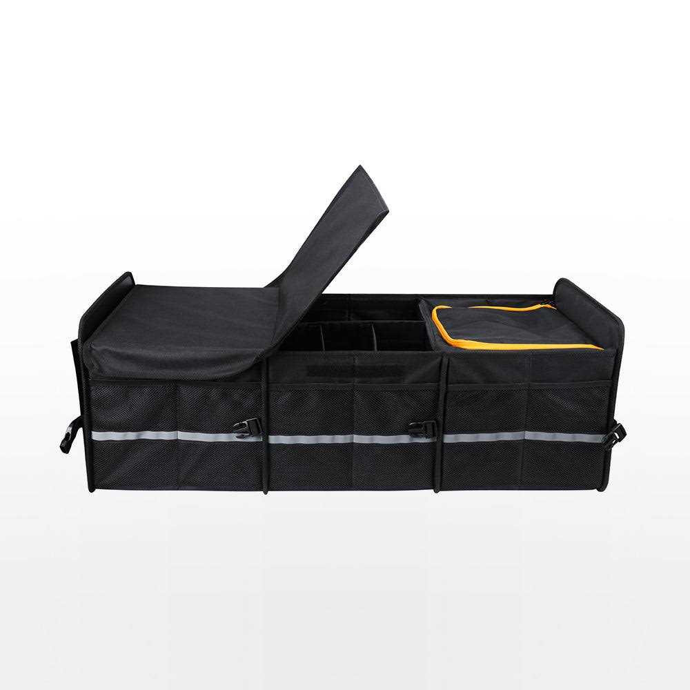 Heytrip Large Trunk Organizer With Built-in Leakproof Cooler Bag 2 Tie-Down Straps