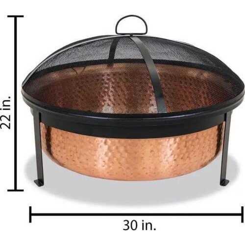 Better Homes & Gardens Wood Burning Copper Fire Pit, 30-inch diameter and 22-inch Height