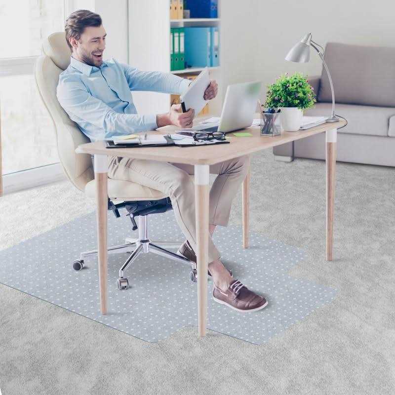 Super Deal Upgraded 48 X 36 Transparent Office Mat Chair Mat Heavy Duty Carpets with Lip for Hardwood Floor