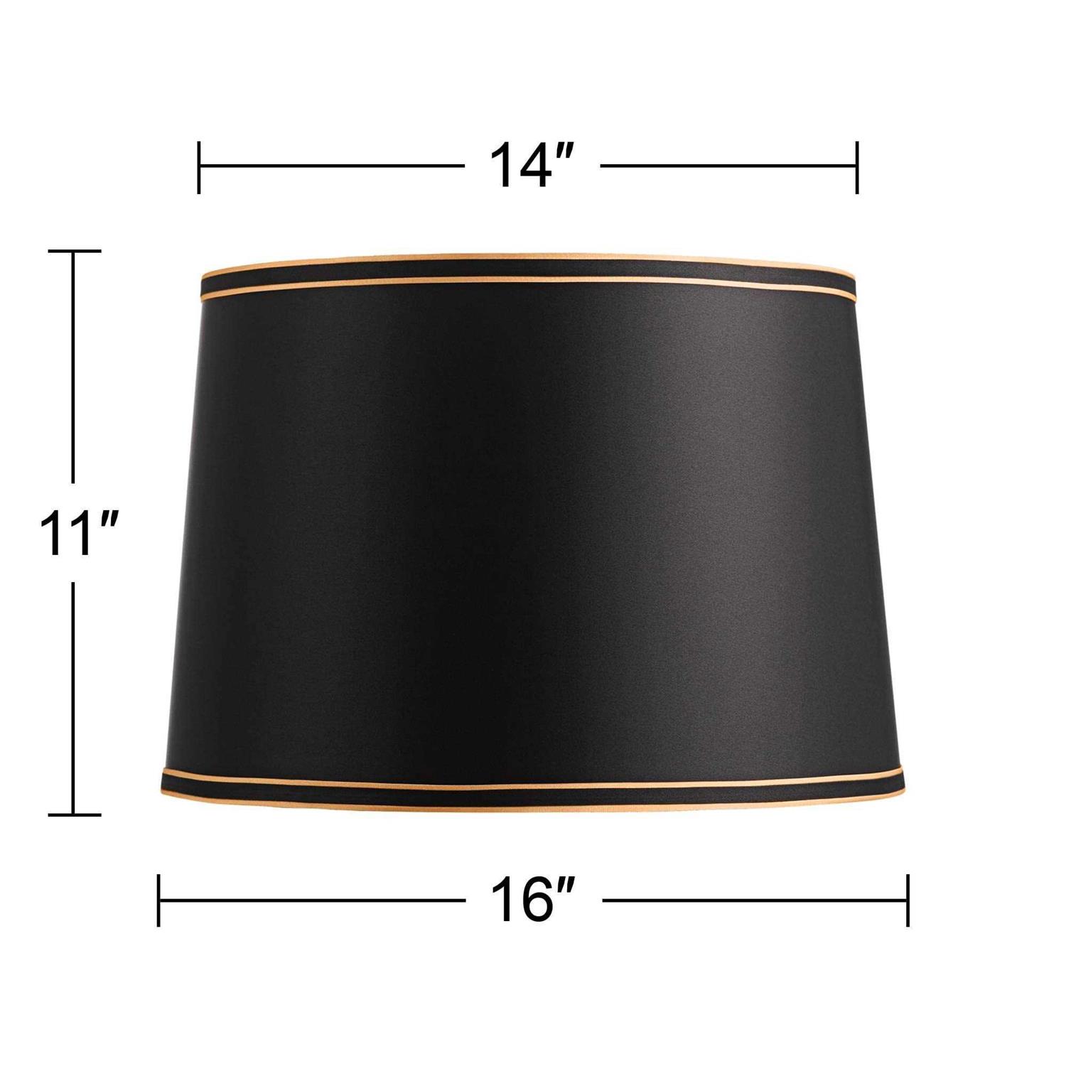 Springcrest Black Lamp Shade with Black and Gold Trim 14x16x11
