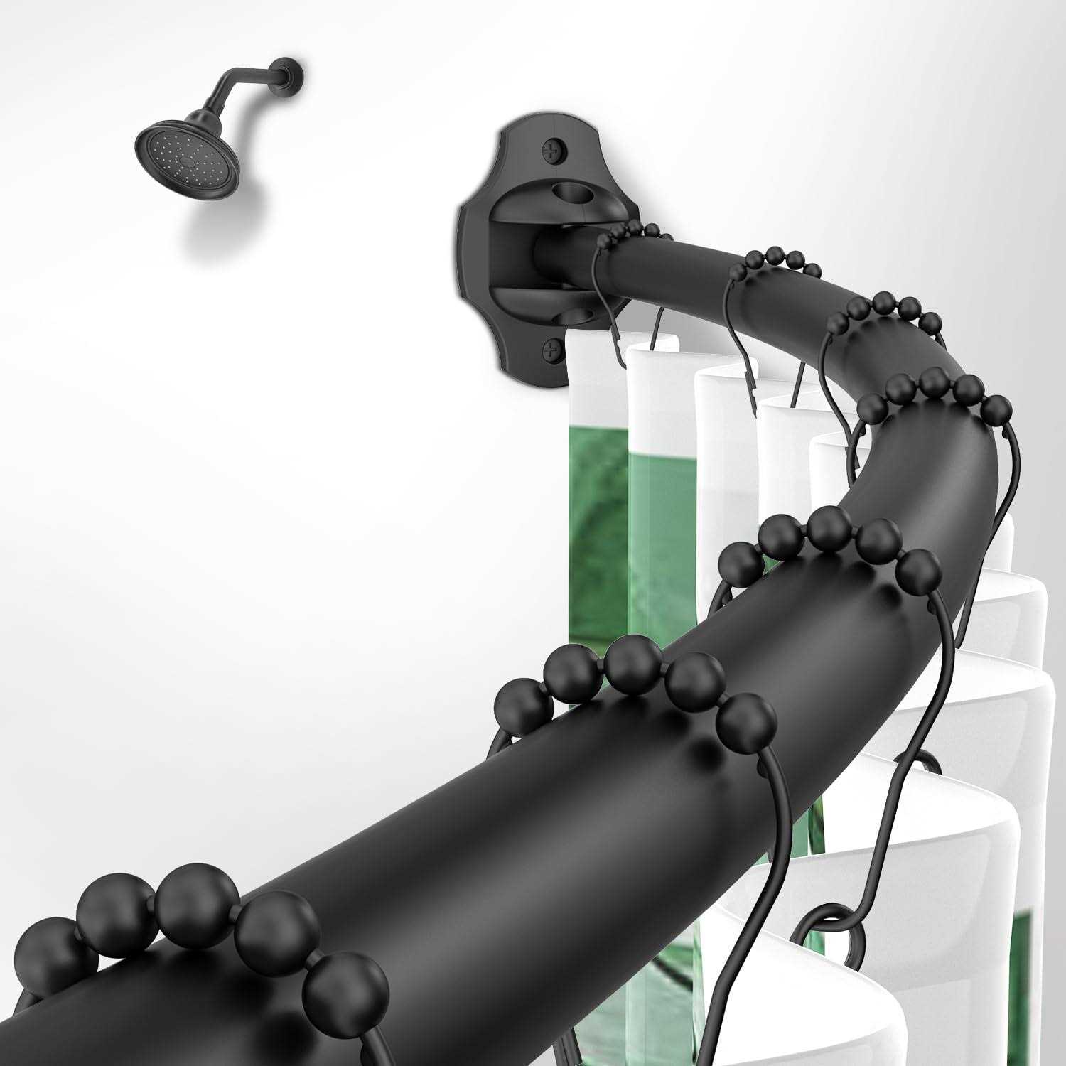 Curved Shower Curtain Rod Tenovel Round Adjustable 48-72 Inches Shower Rods for Bathroom