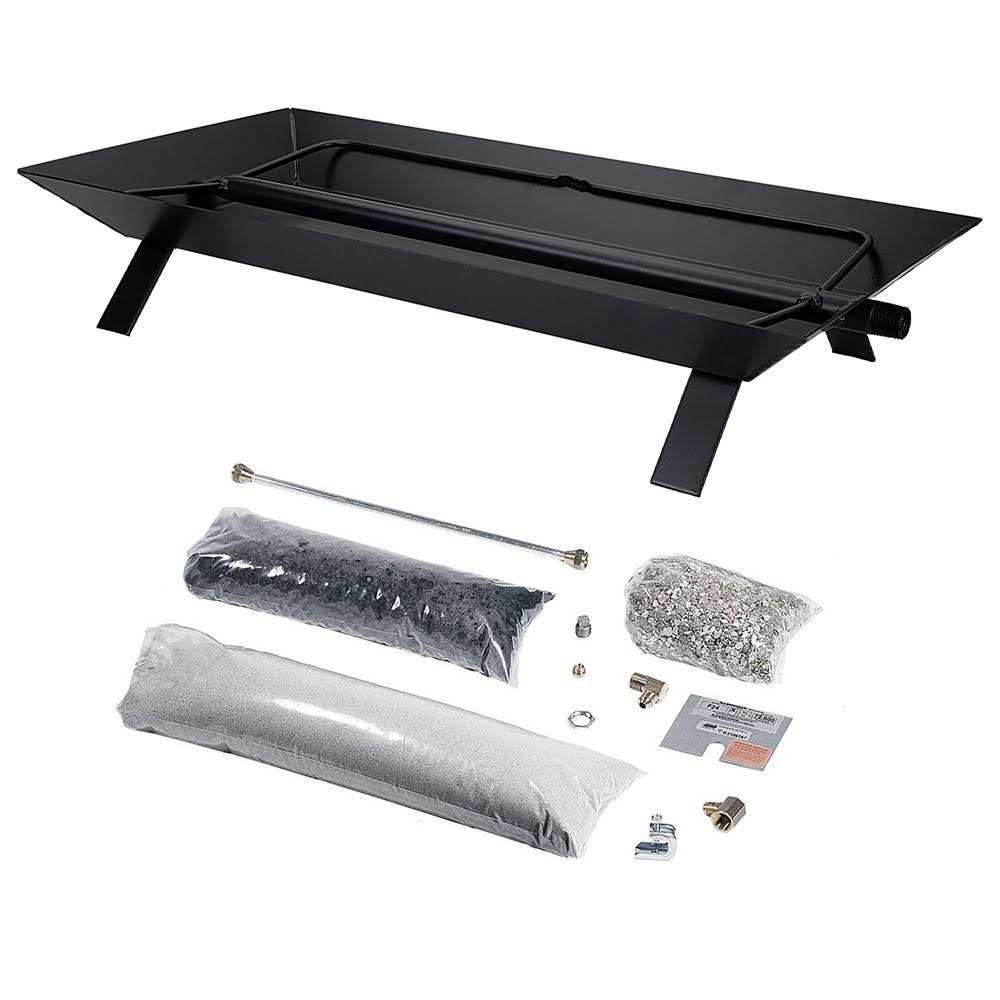 Rasmussen Custom Pan Vented Fireplace Burner Kit with Strap Legs