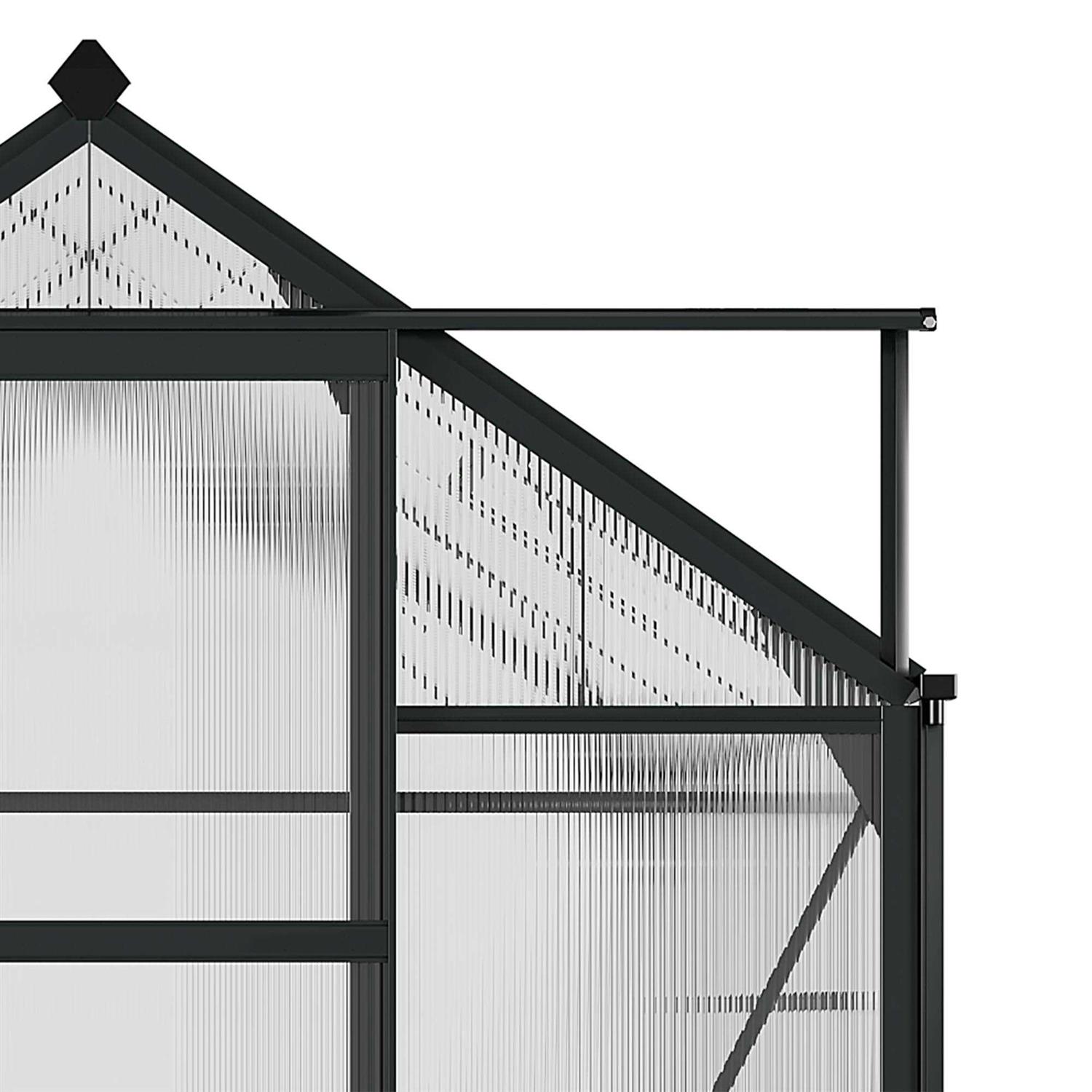 Outsunny 6′ x 7′ Polycarbonate Greenhouse Aluminum Walk-in Greenhouse Vent Garden