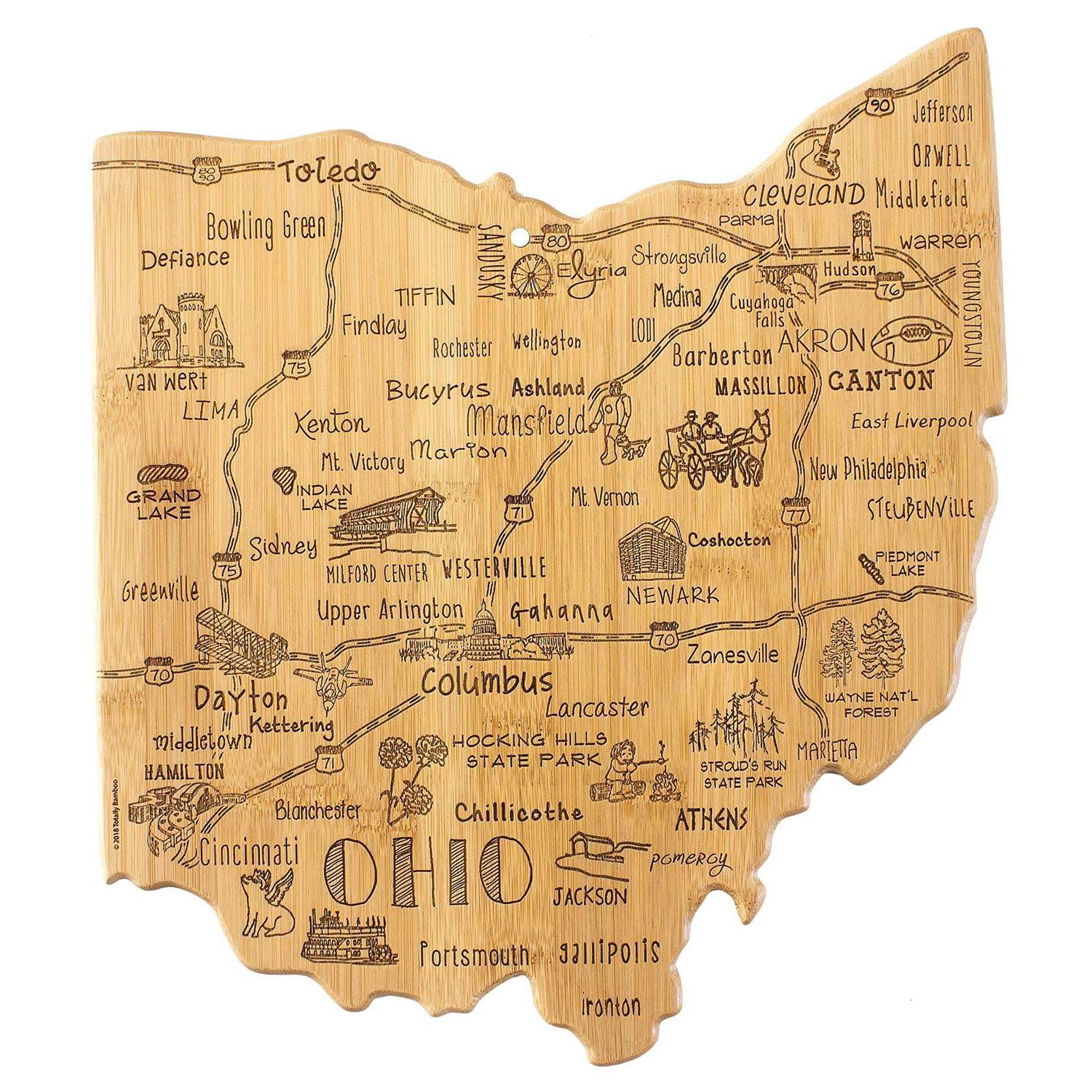 Totally Bamboo Ohio Destination Cutting/Serving Board