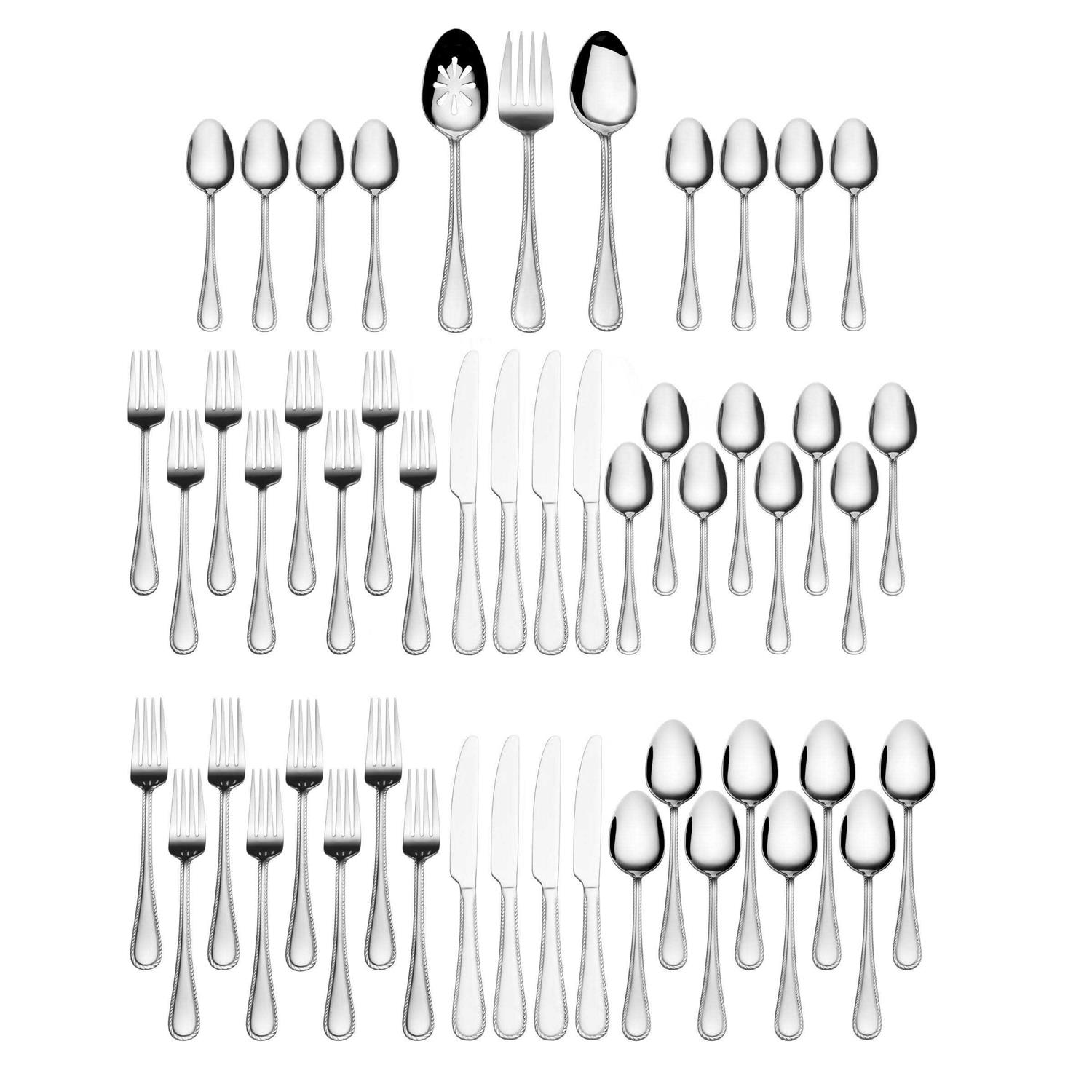 International Silver Adventure 51 Piece Stainless Steel Flatware Set