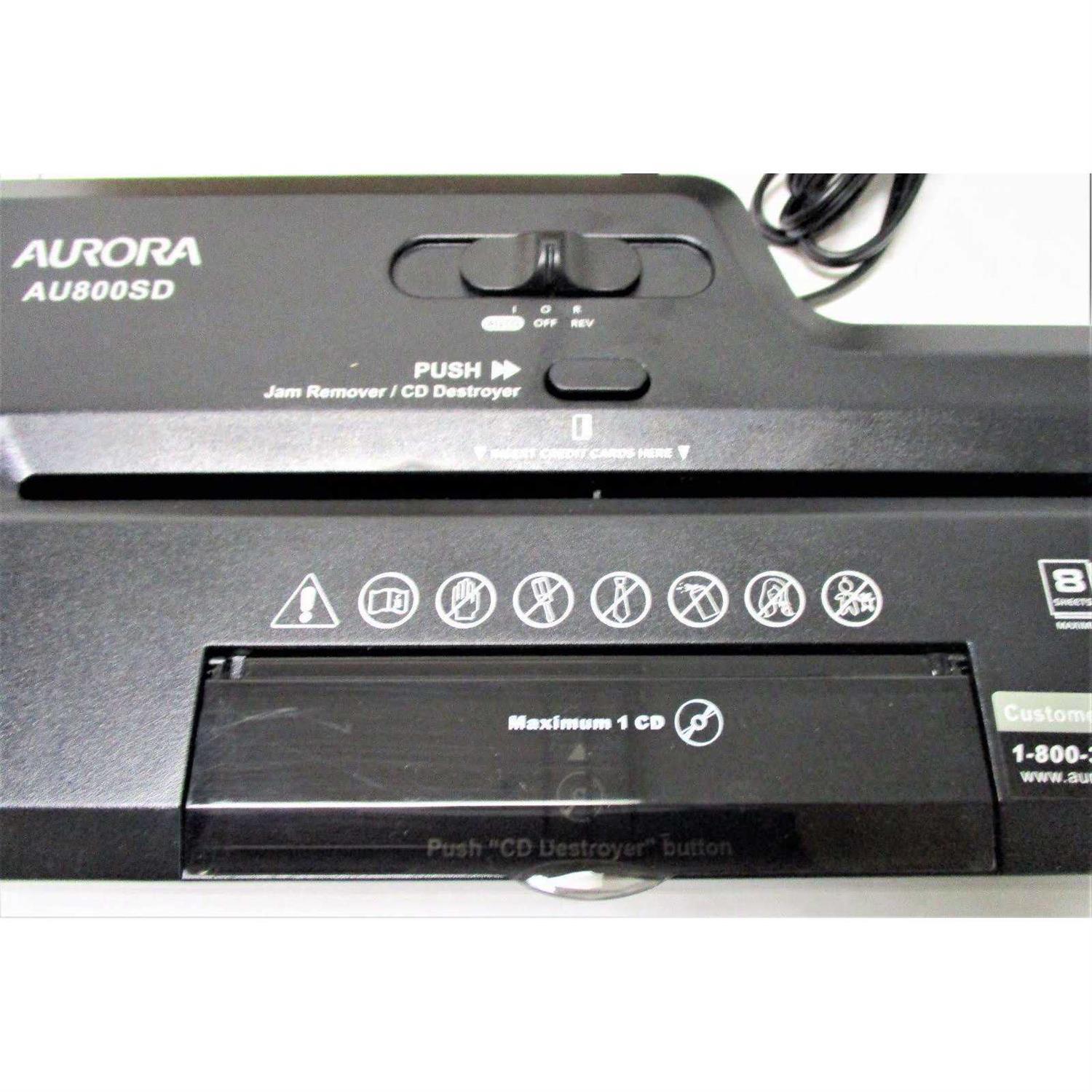 Aurora AU800SD Professional Strip Cut Paper Shredder/CD/Credit Card