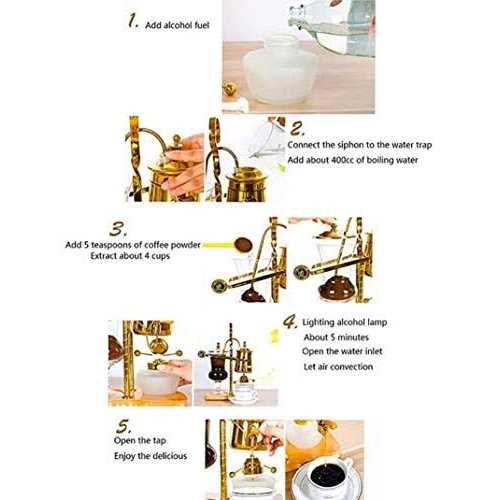 Diguo Belgian/Belgium Luxury Royal Family Balance Syphon Coffee Maker Elegant Retro-Style Design