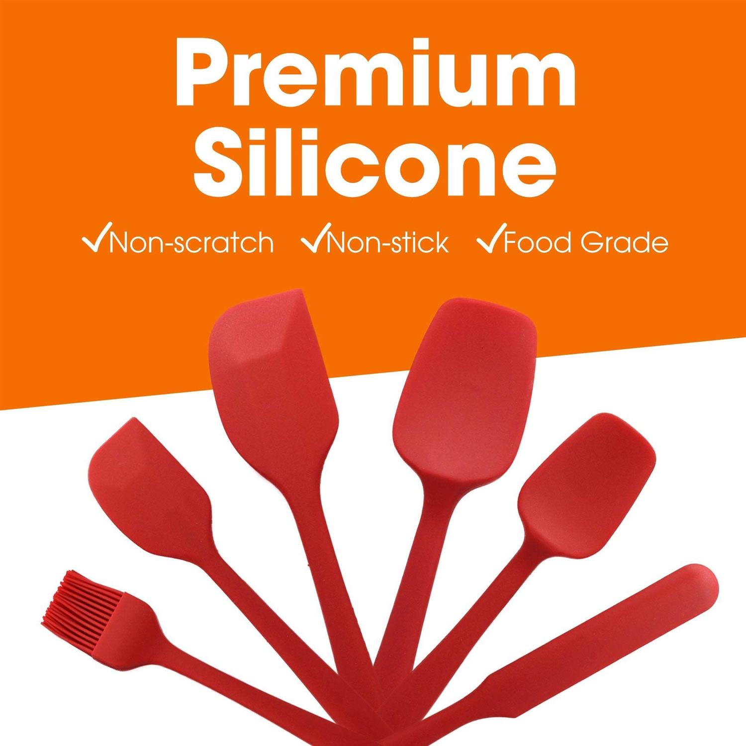 Cheer Collection Silicone Spatula Set for Nonstick Cookware