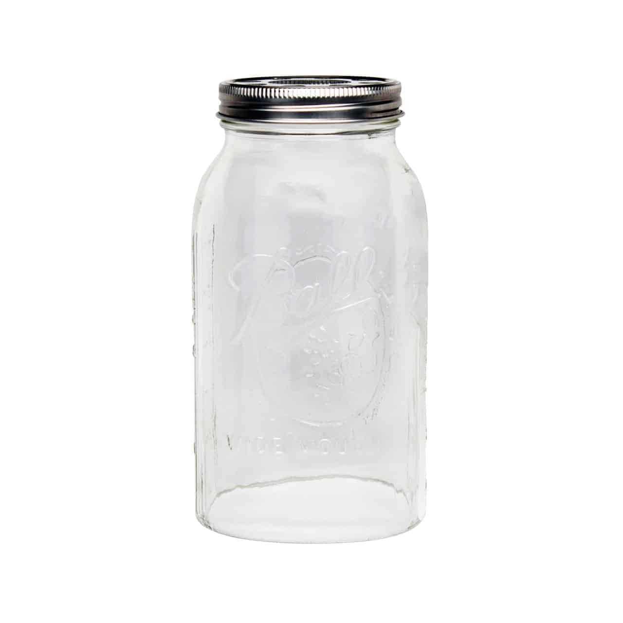 Mason Jar Lifestyle Open Bottom Mason Jar Glass Shade with 1-5/8-Inch Fitter Opening Lighting Lid