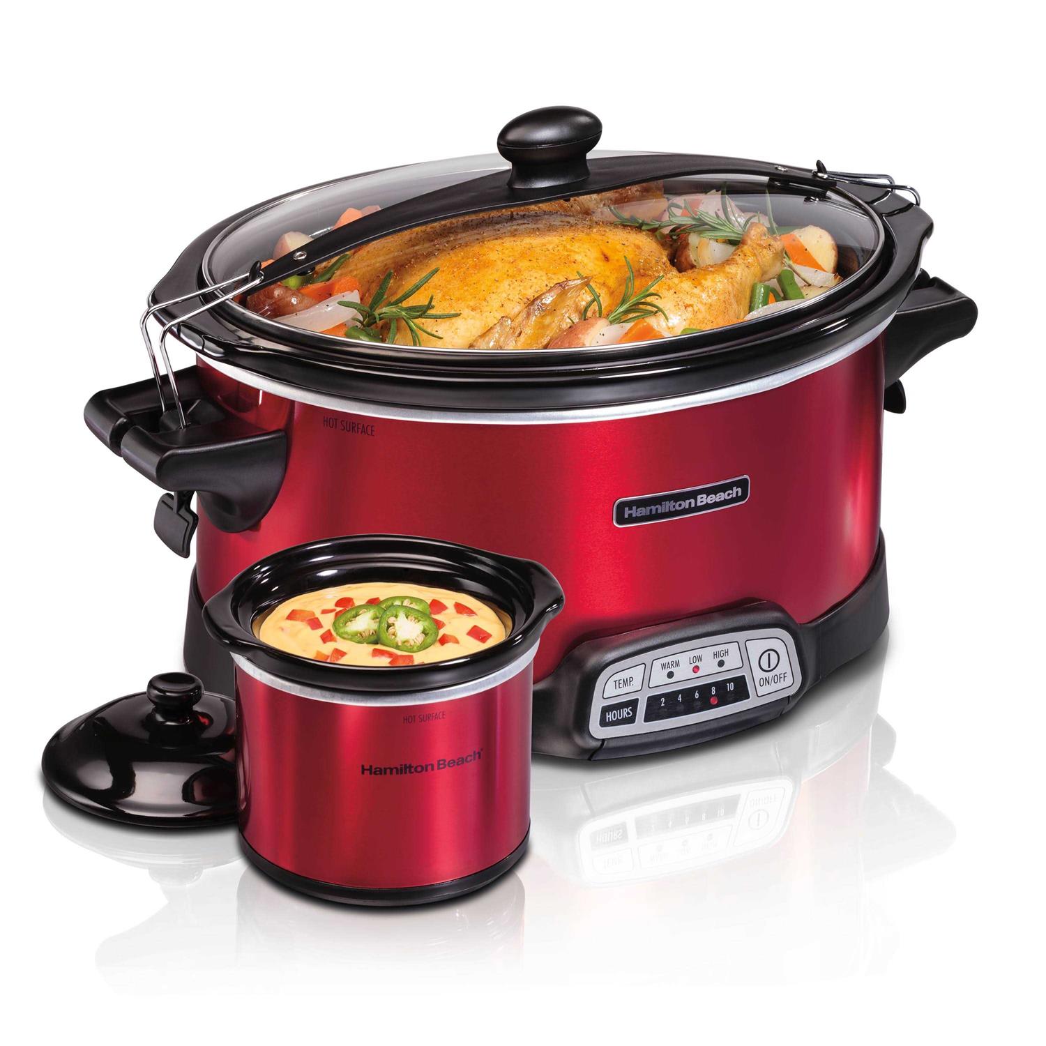 Hamilton Beach Stay or Go Programmable Slow Cooker with Party Dipper