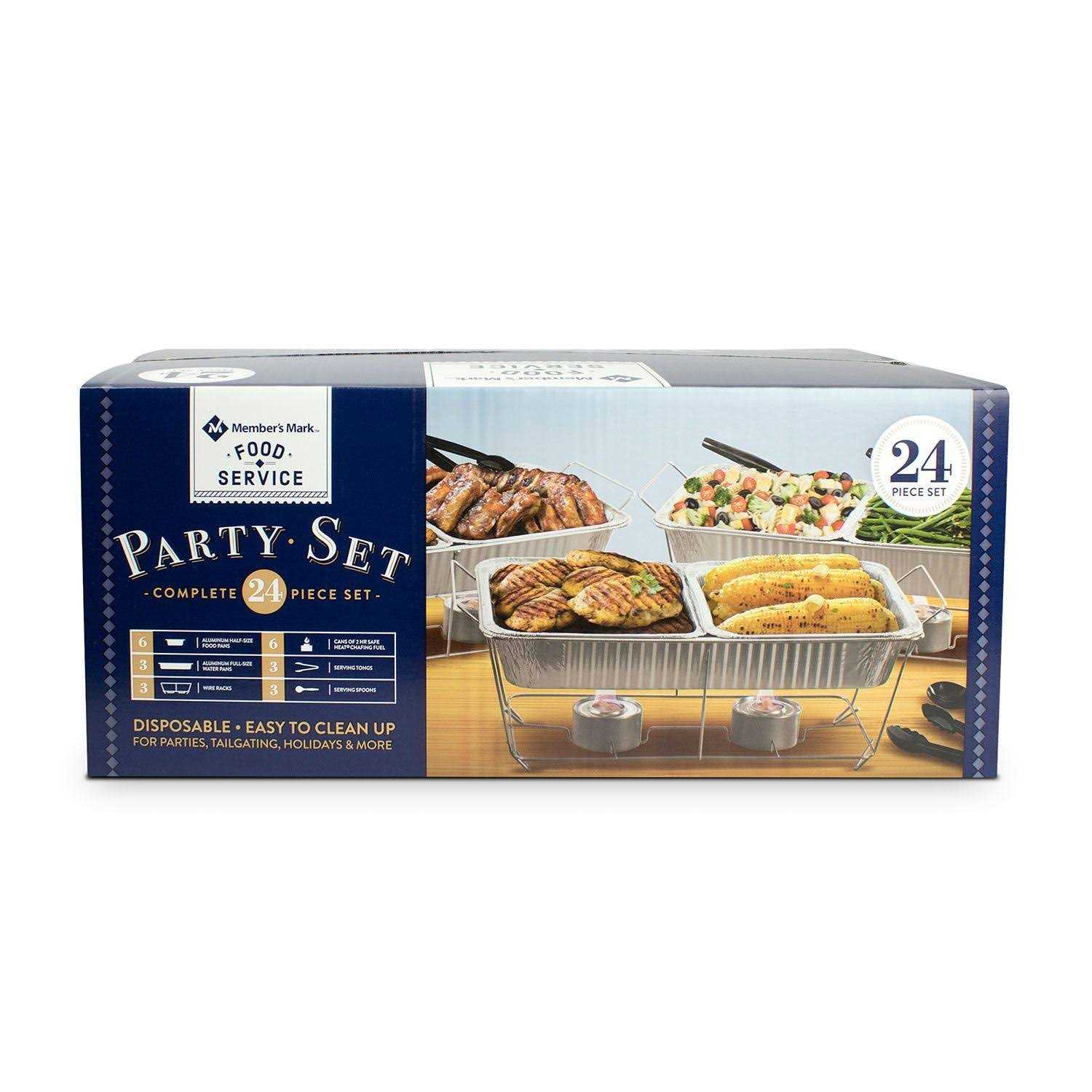 Member’s Mark Party Set with Safe Heat Chafing Fuel